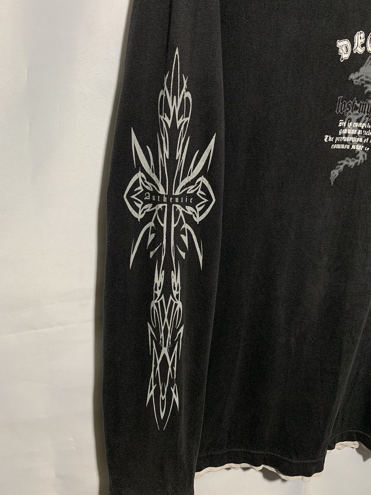 If Six Was Nine Y2k Practical tribal cross dragon double layer gothic shirt Size US L / EU 52-54 / 3 - 5 Thumbnail