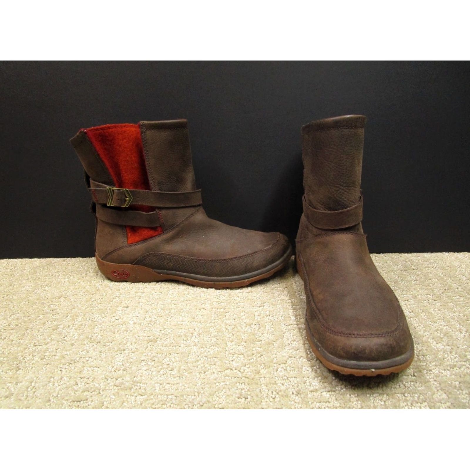 Chaco Chaco Hopi Boots Women 9.5 Leather Wool Fleece Lined Buckle Snap Outdoor Hiking Boots Size L / US 10 / IT 46 - 4 Thumbnail