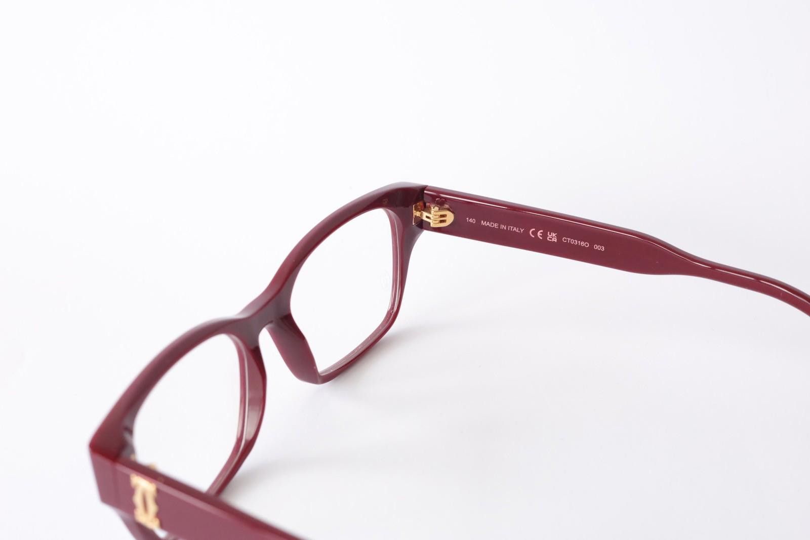 Cartier New Cartier eyewear optical eyeglasses CT0316O 003 burgundy Size ONE SIZE - 5 Thumbnail