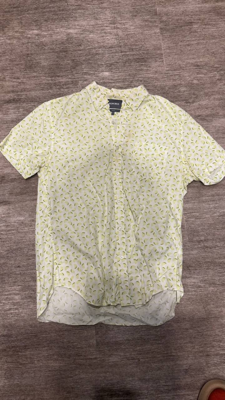 Bonobos Bonobos Slim Fit Lime Print Short Sleeve Shirt L Size US L / EU 52-54 / 3 - 1 Thumbnail