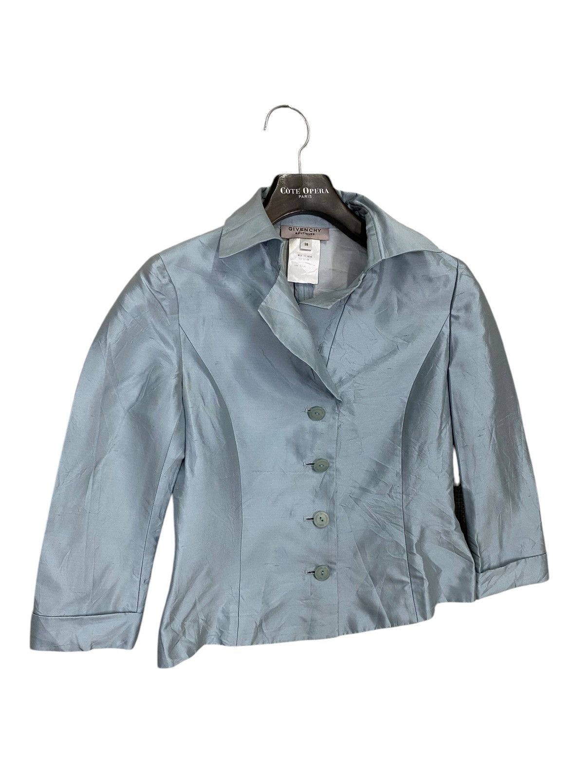 Givenchy × Vintage Vintage givenchy boutiques crop blazer silk size 38 Size S / US 4 / IT 40 - 2 Thumbnail
