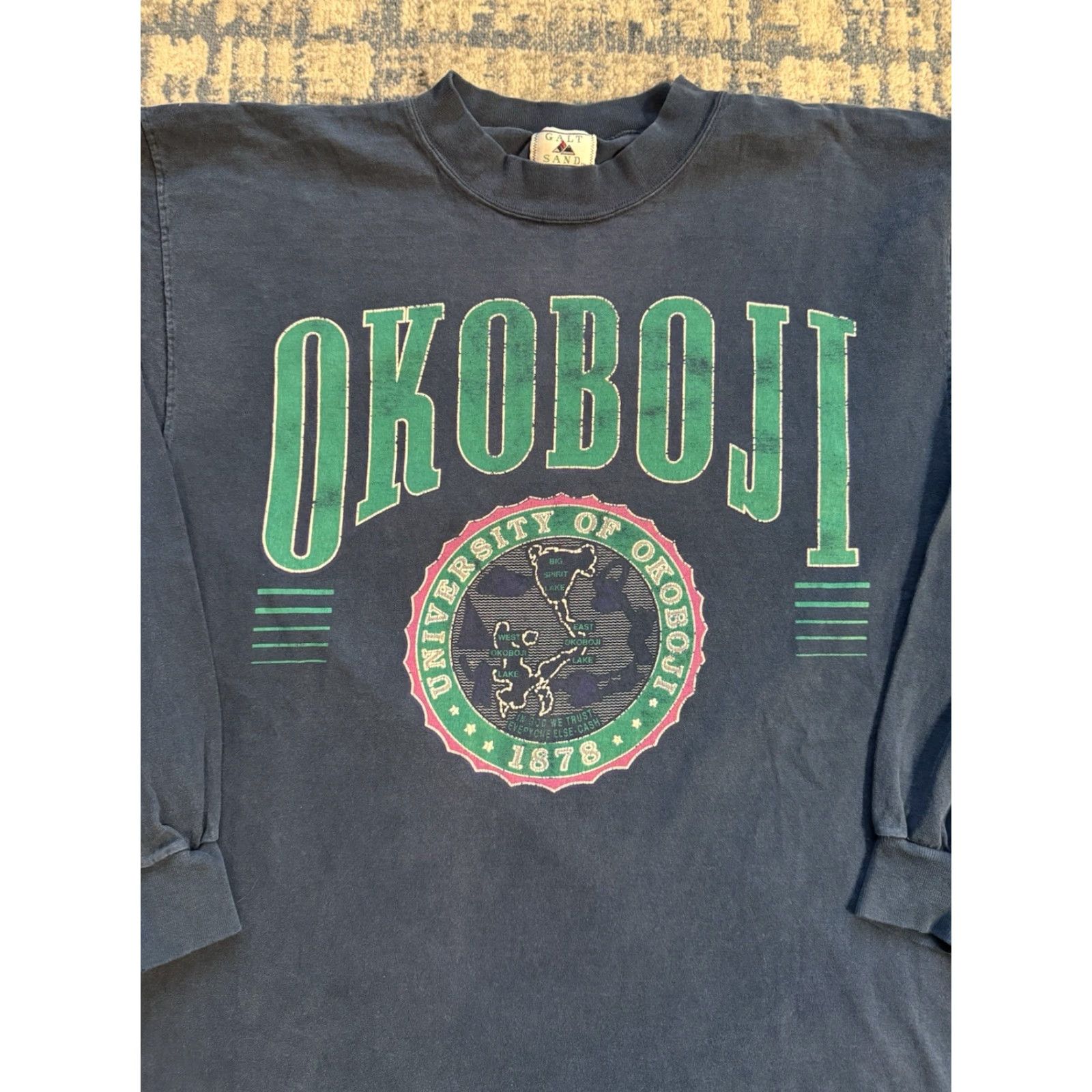Vintage VINTAGE University Of Okoboji Galt Sand Long Sleeve T Shirt L Blue Men's 90s Logo Shirt Size US L / EU 52-54 / 3 - 2 Thumbnail