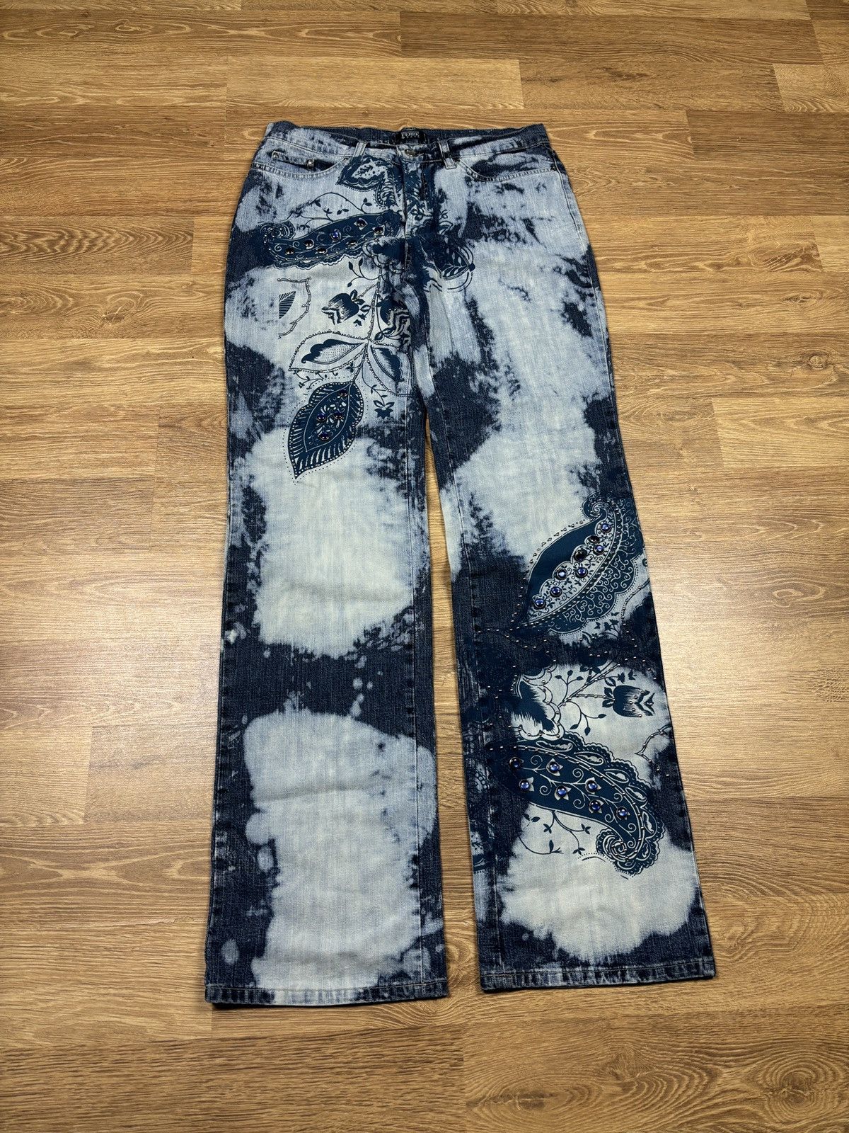 Gianfranco Ferre Gianfranco Ferré Graphic Rhinestone Denim Pants Size 30" / US 8 / IT 44 - 3 Thumbnail