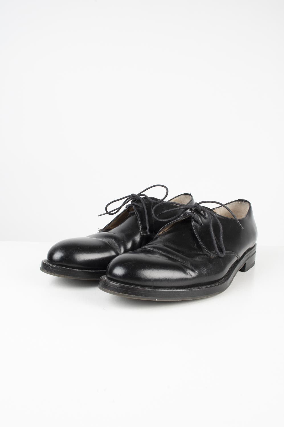 image of Vintage Helmut Lang Men Shoes Patent Leather Derbies in Black (Size 7)