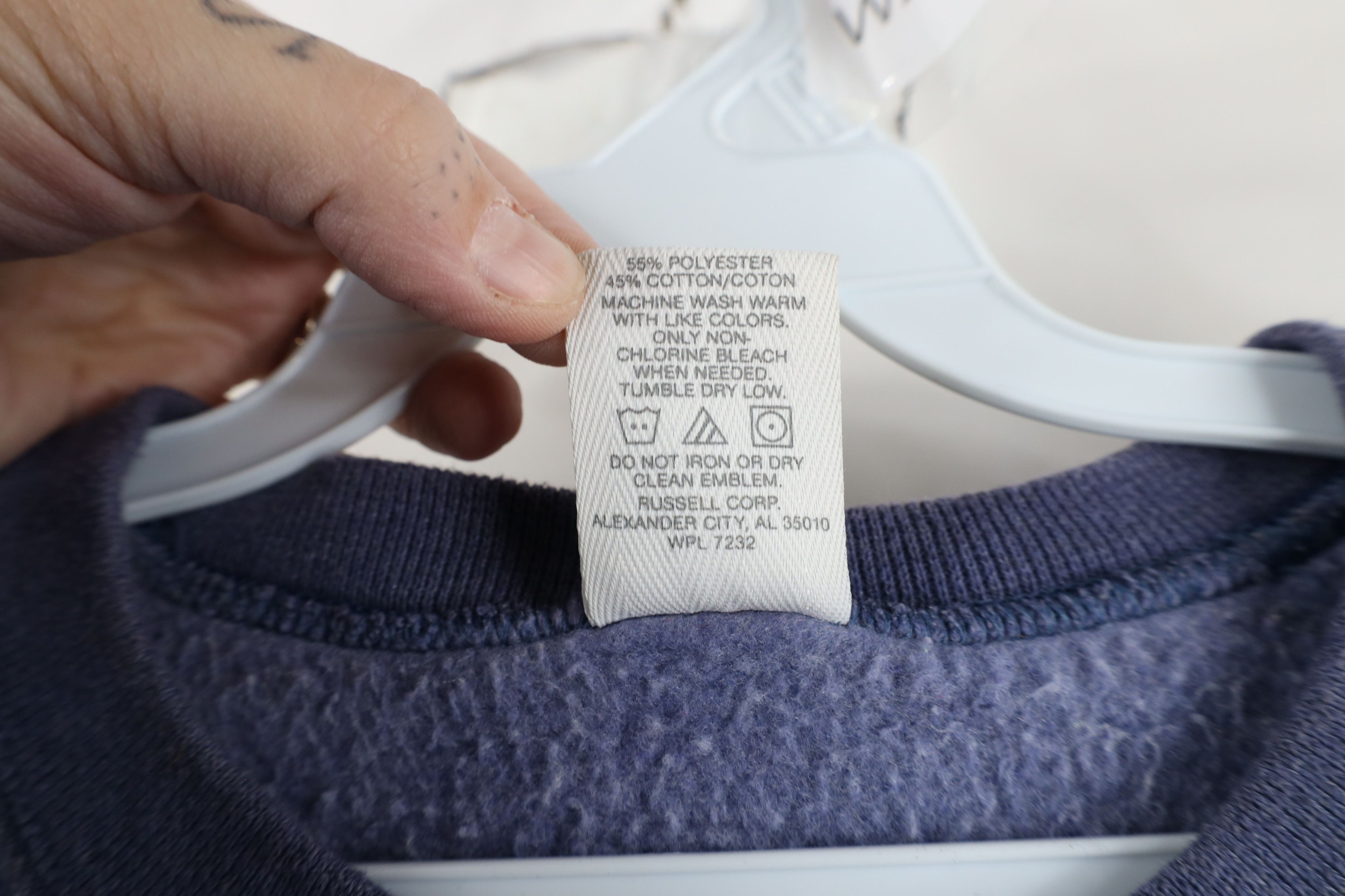 Russell Athletic × Vintage Vintage 90s Russell Athletic Lighthouse Sweatshirt Blue USA Size L / US 10 / IT 46 - 9 Thumbnail