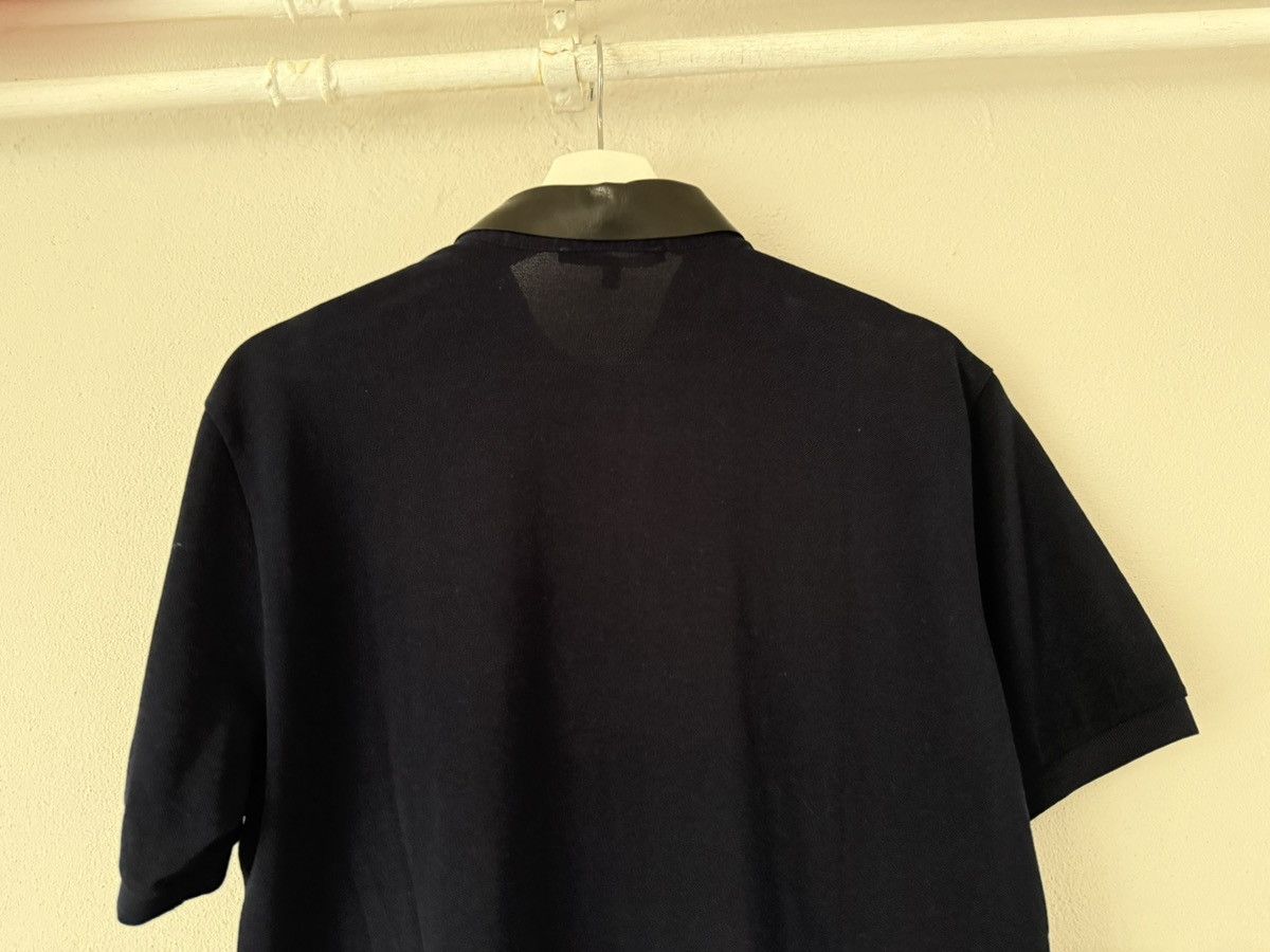 Gucci Leather Collar Polo Shirt in Navy Cotton Piqué Size US M / EU 48-50 / 2 - 6 Thumbnail