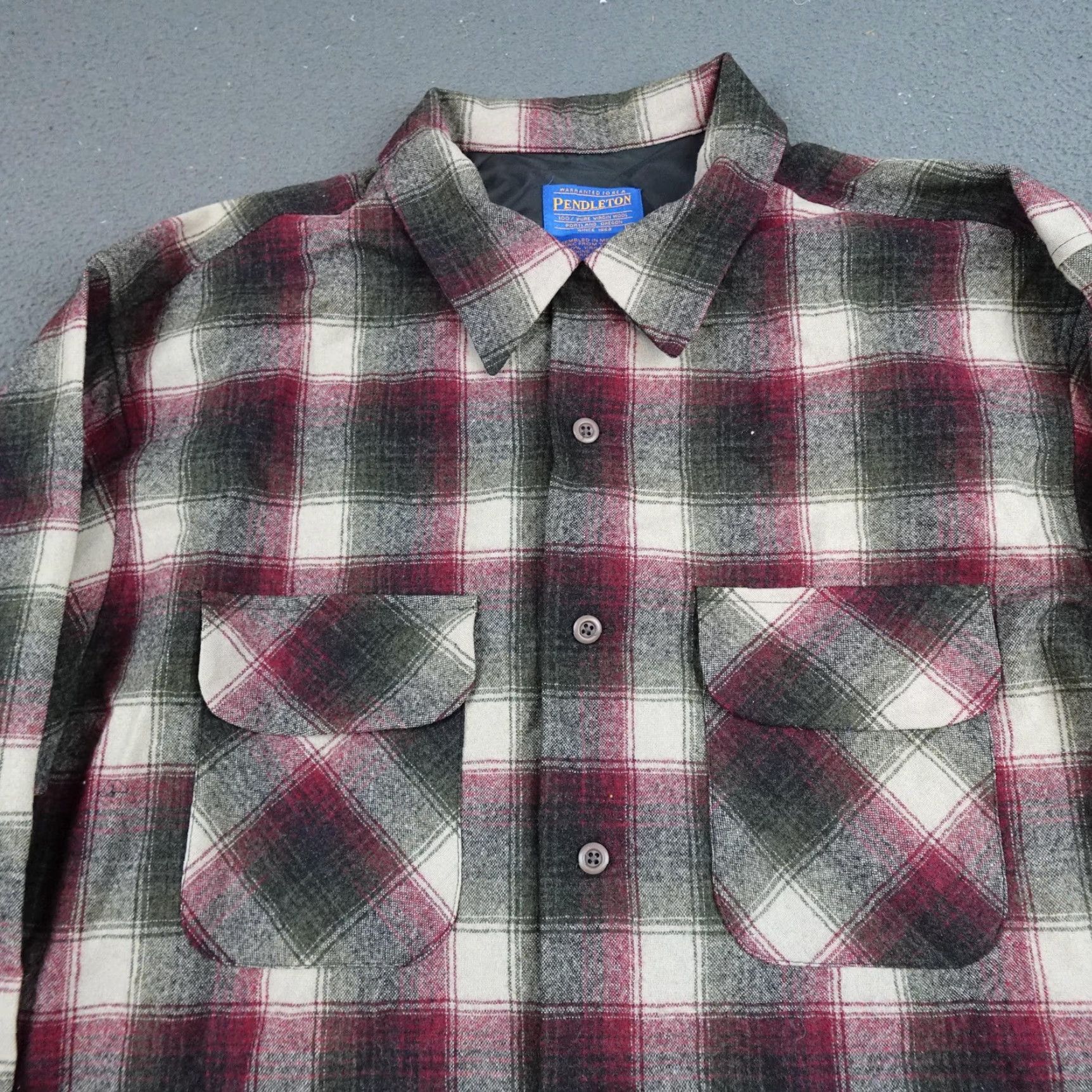 Pendleton VINTAGE Pendleton Loop Collar Shirt Mens XL Red Tartan Plaid Wool Button Up Size US XL / EU 56 / 4 - 4 Thumbnail