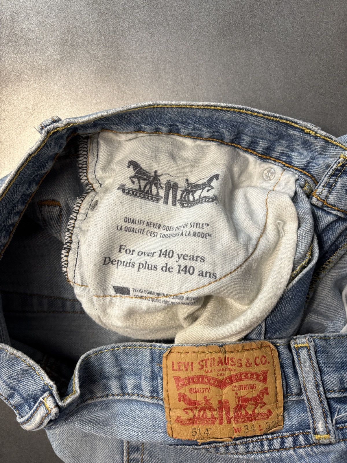 Levi's Levis Jean Shorts Cut Off Jorts Raw Hem Blue Denim Jeans 34 Size US 32 / EU 48 - 5 Thumbnail