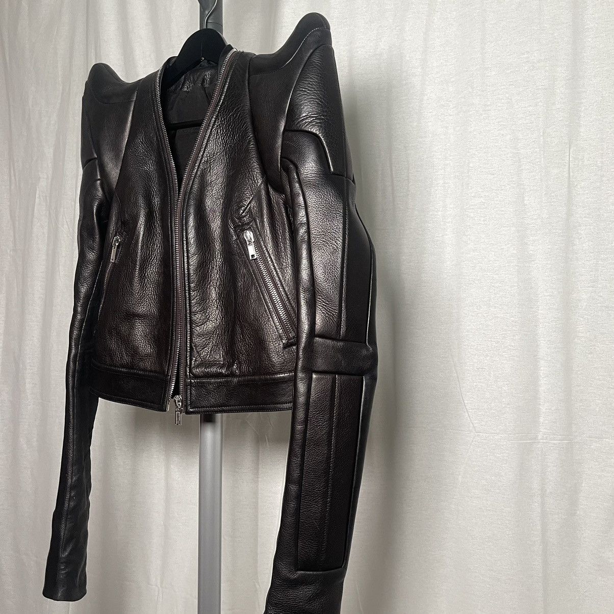 Rick Owens Rick Owens FW20 1:1 SAMPLE Cropped Klaus Tec Leather Jacket Size US XXS / EU 40 - 3 Thumbnail