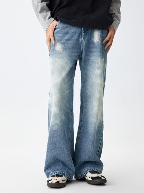 Japanese Brand × Jean Straight street casual washed all-match distressed jeans Size US 32 / EU 48 - 2 Thumbnail