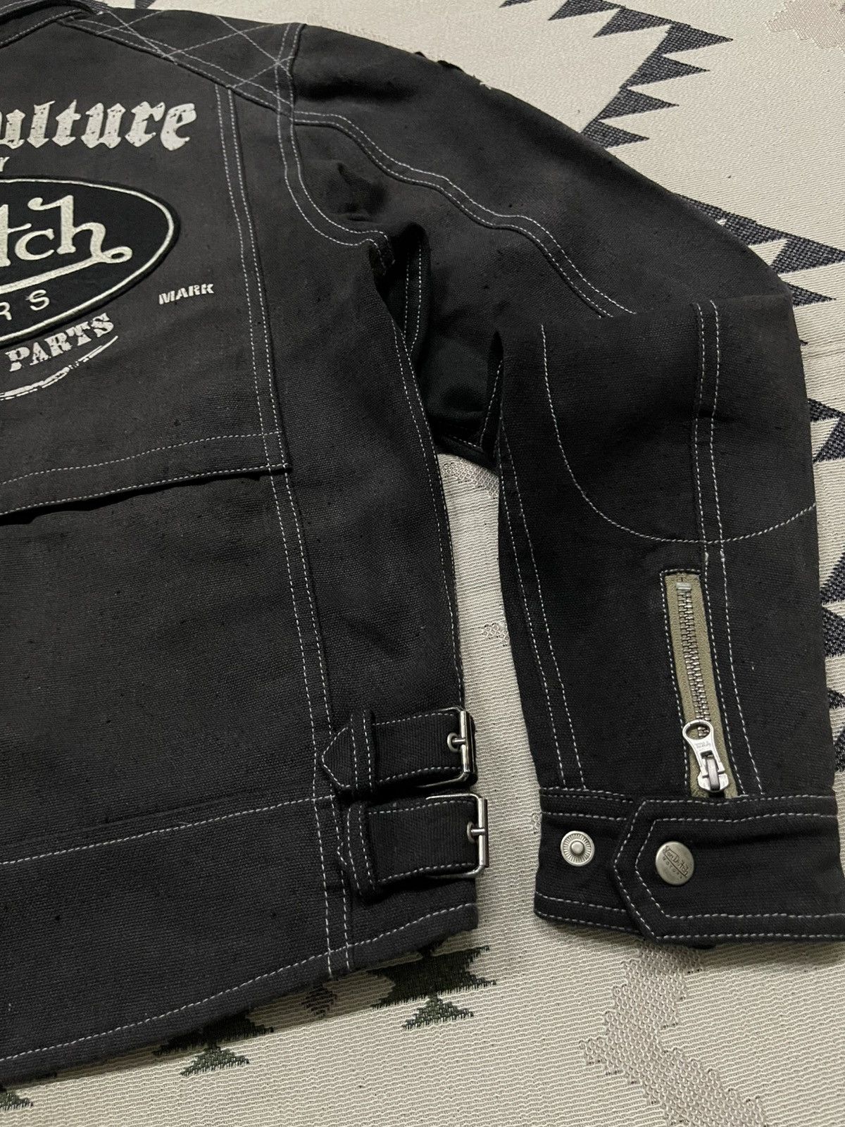Von Dutch 2000s VON DUTCH MOTORS COTTON BIKER JACKETFADED JACKET Size US M / EU 48-50 / 2 - 16 Thumbnail