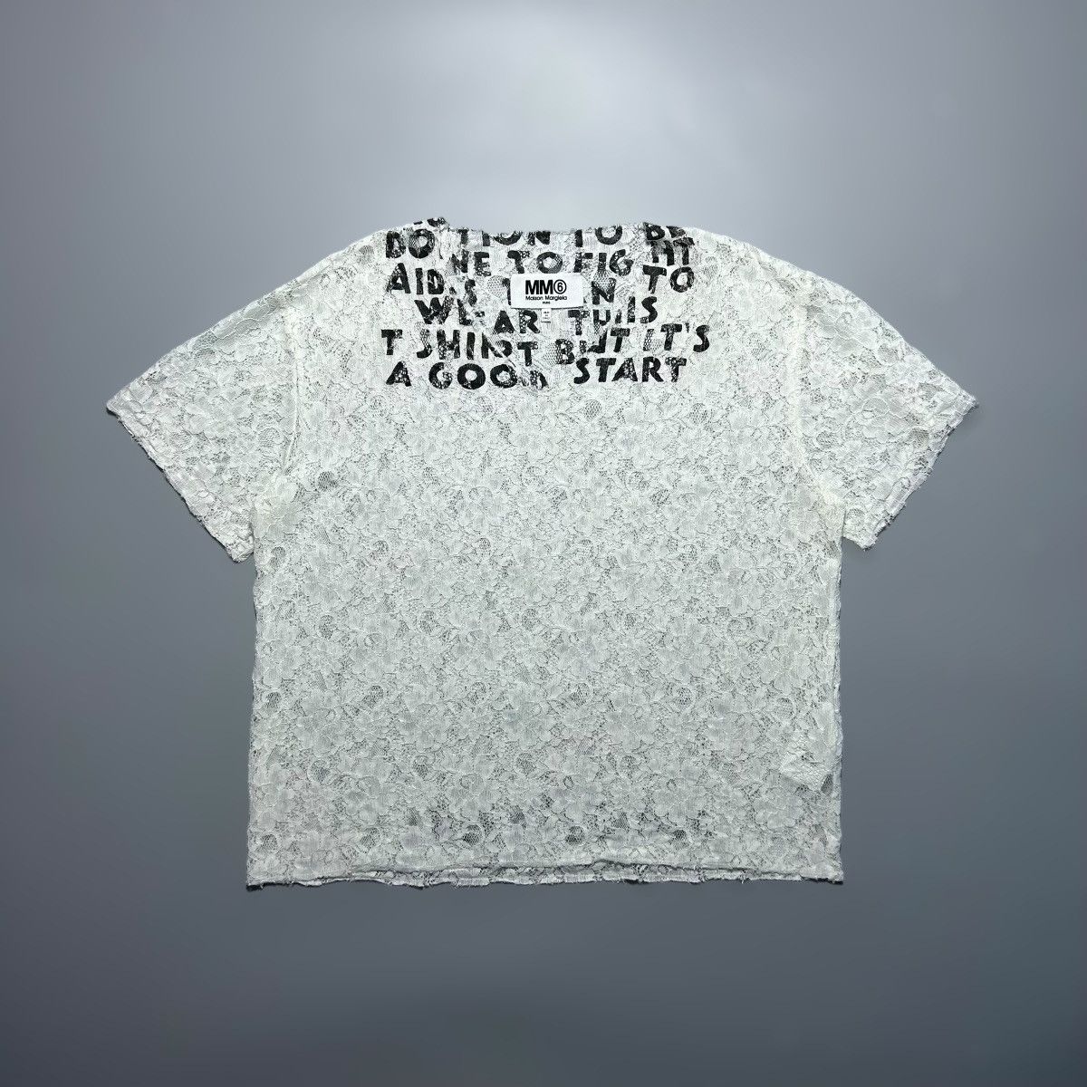 image of Maison Margiela Mm6 Lace Aids T-Shirt in White, Women's (Size Small)