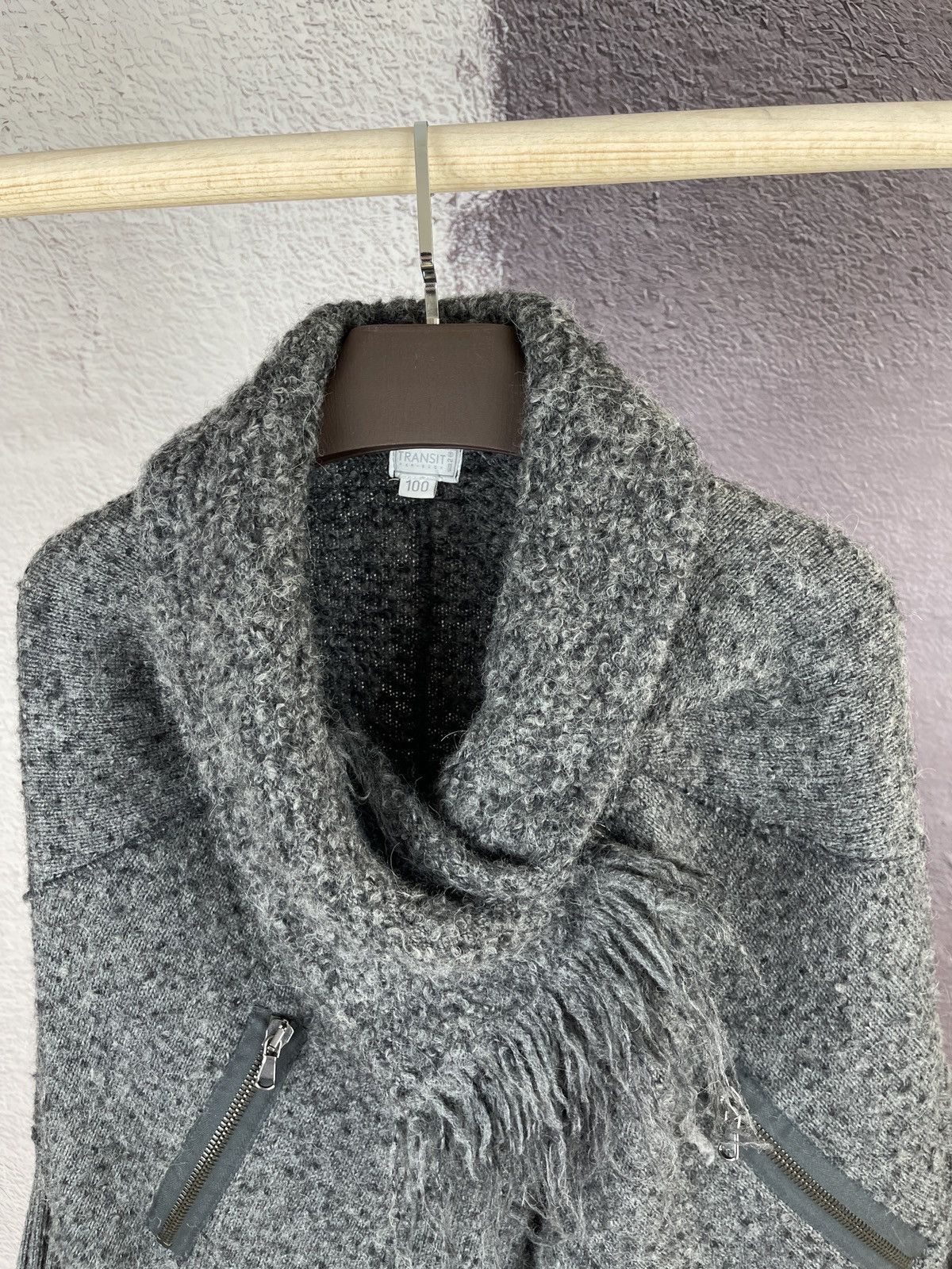 Transit × Transit Uomo Transit Par-Such 100 grey wool alpaca cape coat poncho sz 2 Size M / US 6-8 / IT 42-44 - 9 Thumbnail