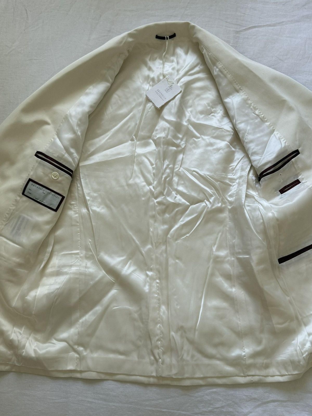 Brunello Cucinelli Brunello cucinelli off white silk formal blazer Size 48S - 4 Thumbnail