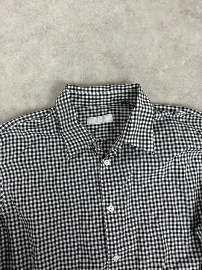 Prada SS2008 Prada Black White Checkered Shirt Size US M / EU 48-50 / 2 - 5 Thumbnail