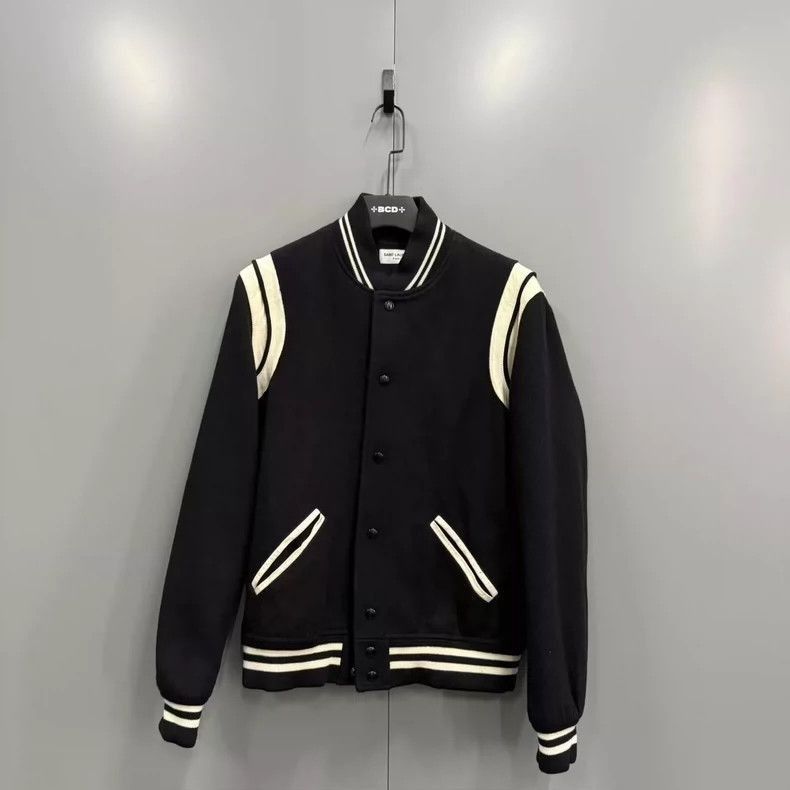 Saint Laurent Paris Saint Laurent Color Block Varsity Jacket-2506 Size US L / EU 52-54 / 3 - 1 Thumbnail