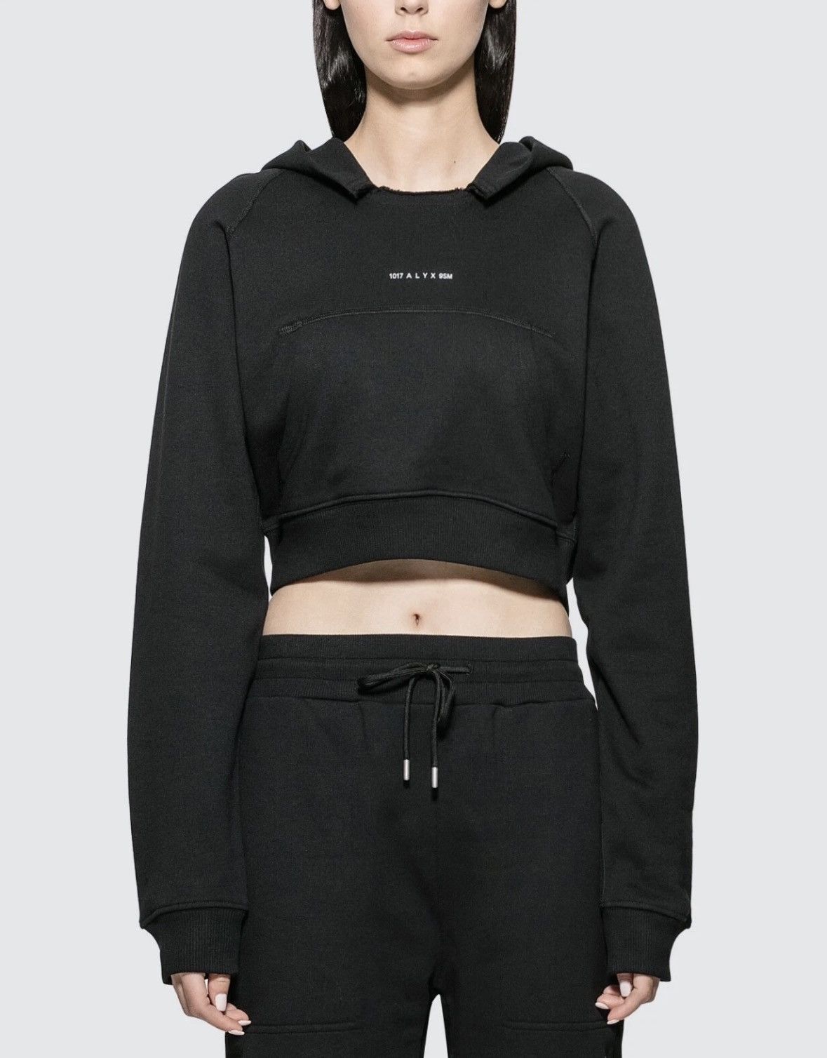 1017 ALYX 9SM 1017 ALYX 9SM Visual Cropped Hoodie Women Black Size XXS / US 00 / IT 34 - 3 Thumbnail