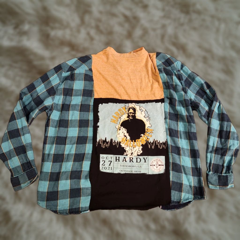 Ed Hardy Hardy Concert Henley Shirt Long Sleeve Plaid Oversized Medium Mens T-Shirt Halloween Team Music 2020s Size US M / EU 48-50 / 2 - 1 Thumbnail
