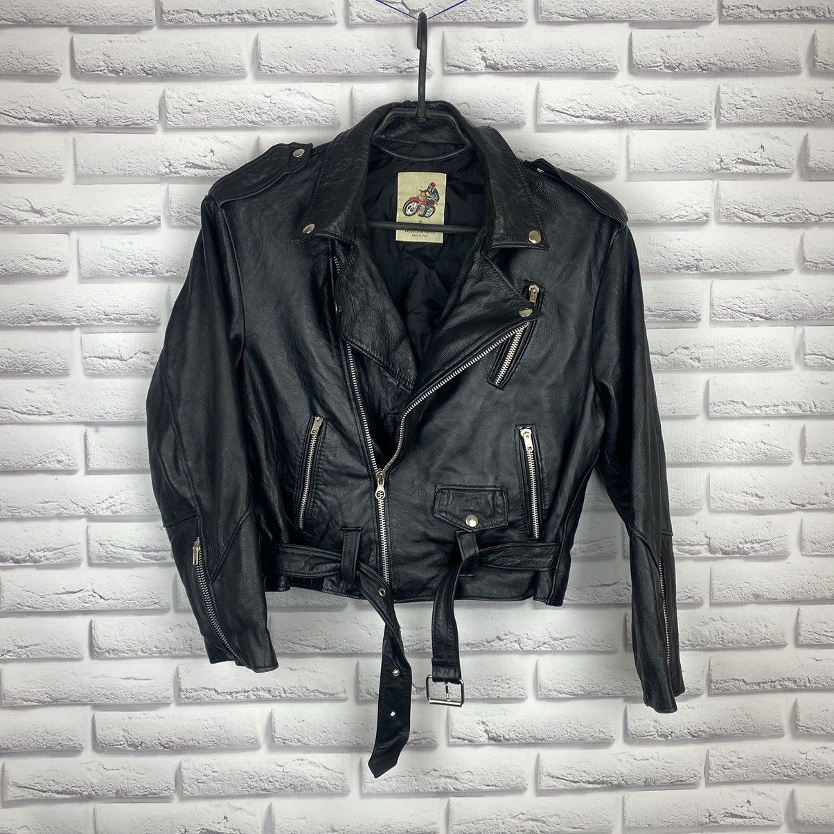 Vintage Vintage leather perfecto biker jacket made in italy ykk