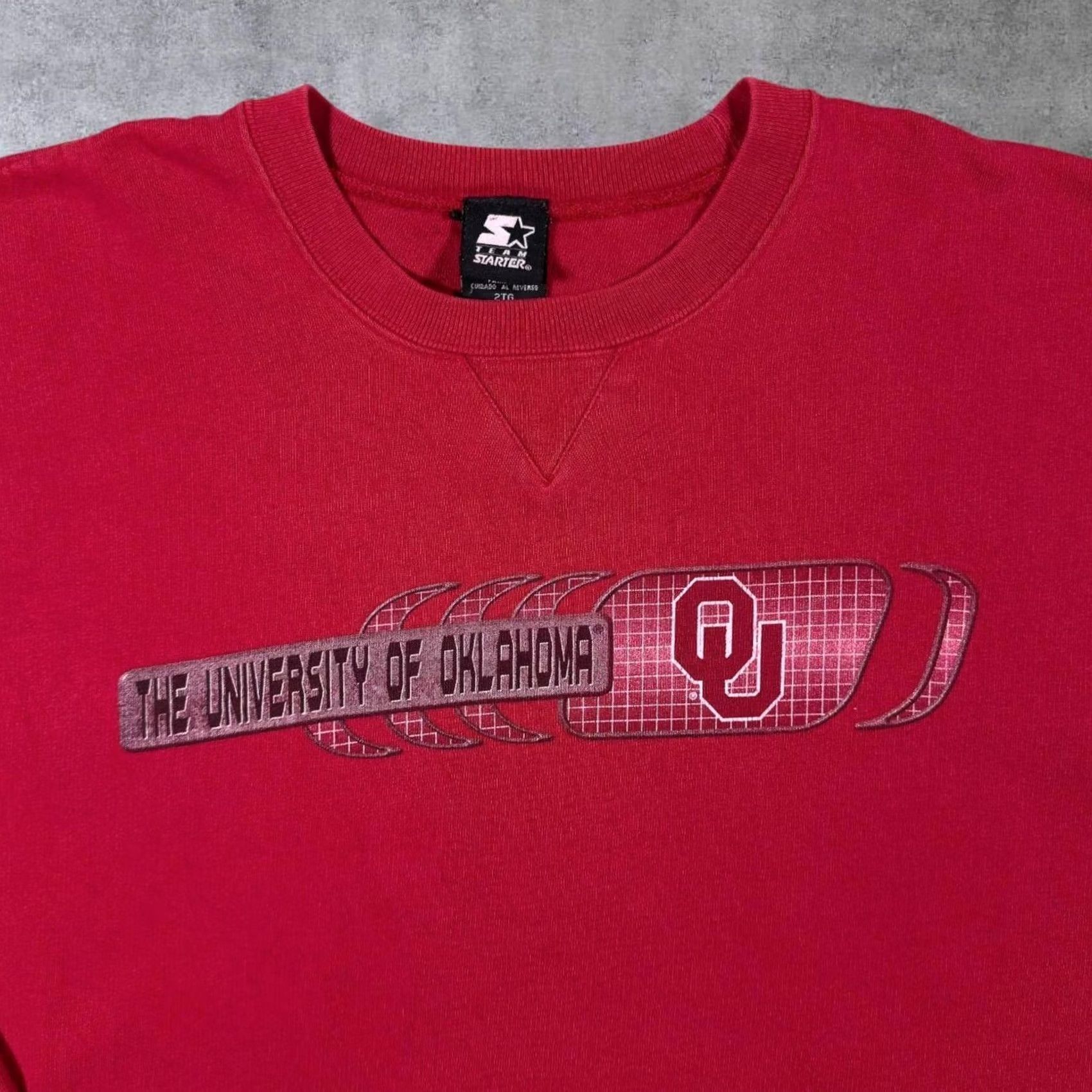 Starter VINTAGE Starter University Of Oklahoma Sooners College Graphic Sweatshirt XXL Men Red Size US XXL / EU 58 / 5 - 4 Thumbnail
