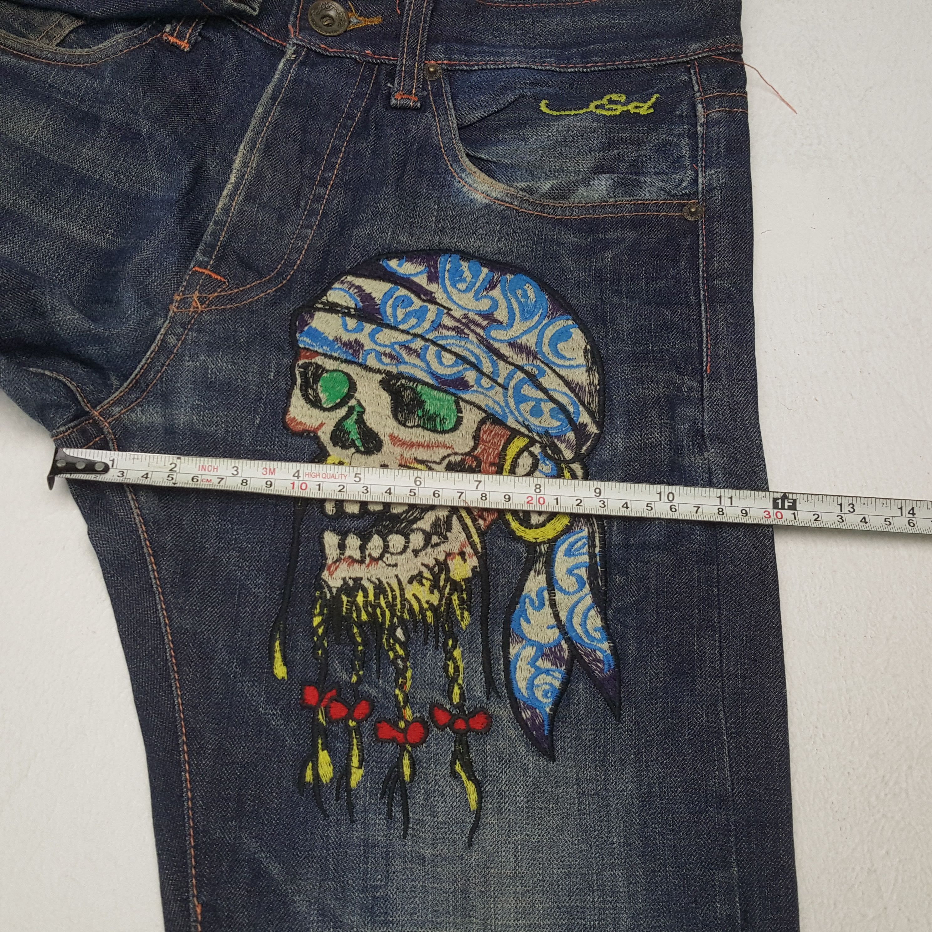 Christian Audigier × Ed Hardy × Vintage ED HARDEY Fashion Designer Brand Denim C280N23 Size US 30 / EU 46 - 9 Thumbnail