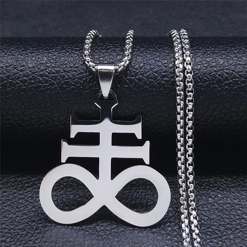 Jewelry Satan Cross Pendant Charms Necklace Emblem Talisman Size ONE SIZE - 2 Thumbnail