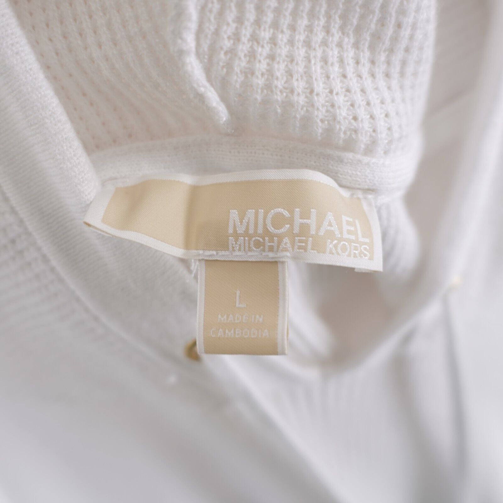 Michael Kors Michael Kors White Waffle Knit Hooded Sweater Large Cotton B Size L / US 10 / IT 46 - 8 Thumbnail