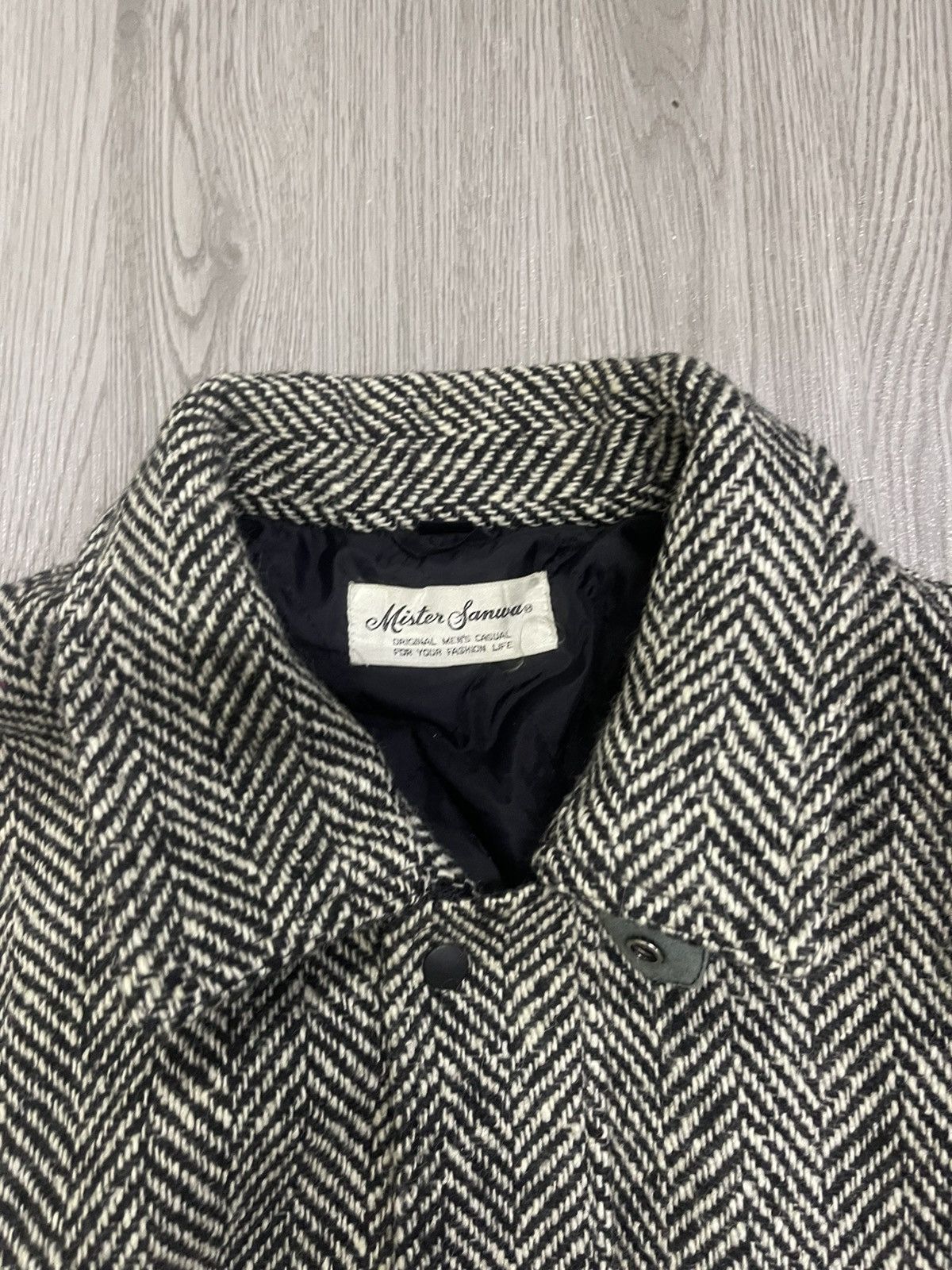 Japanese Brand Vintage Mister Sanwa Herringbone wool dannie bomber jacket Size US M / EU 48-50 / 2 - 4 Thumbnail