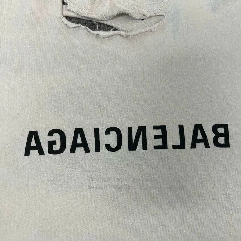 Balenciaga Mirror Distressed Short Sleeve T-shirt.