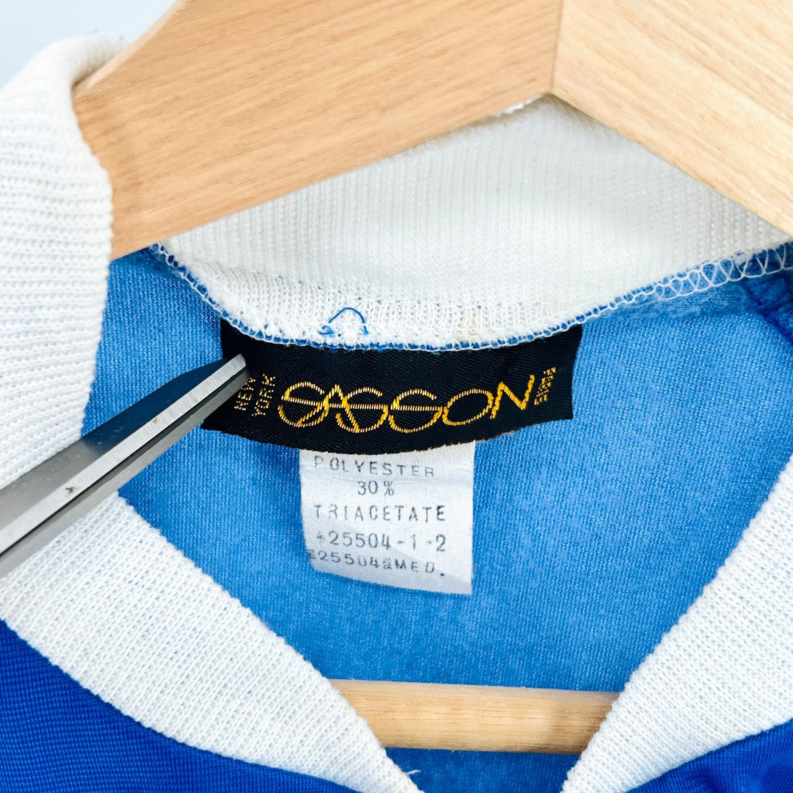 Vintage Vintage 80s Sasson Blue White Raglan Athletic Track Jacket Size M / US 6-8 / IT 42-44 - 5 Thumbnail
