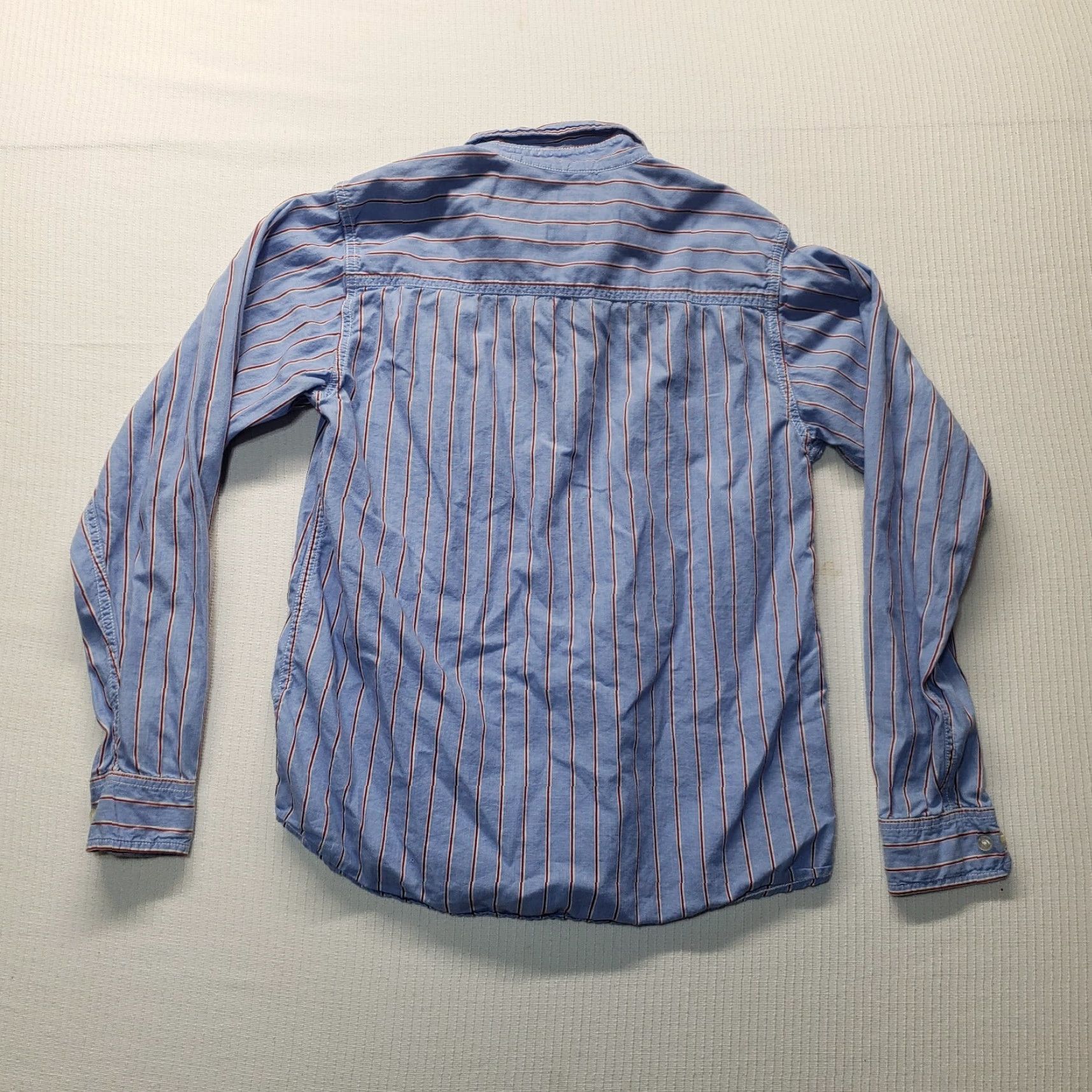 Camel Red Camel Shirt Mens M Blue Striped Long Sleeve Button-Up 100% Cotton Adult Regular All Seasons Spring Fall Summer Winter Button-Up Size US M / EU 48-50 / 2 - 7 Thumbnail