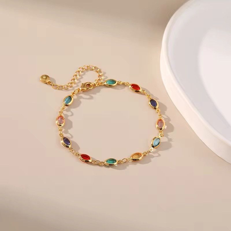 Jewelry Acrylic Oval Beads Bracelet Size ONE SIZE - 4 Thumbnail