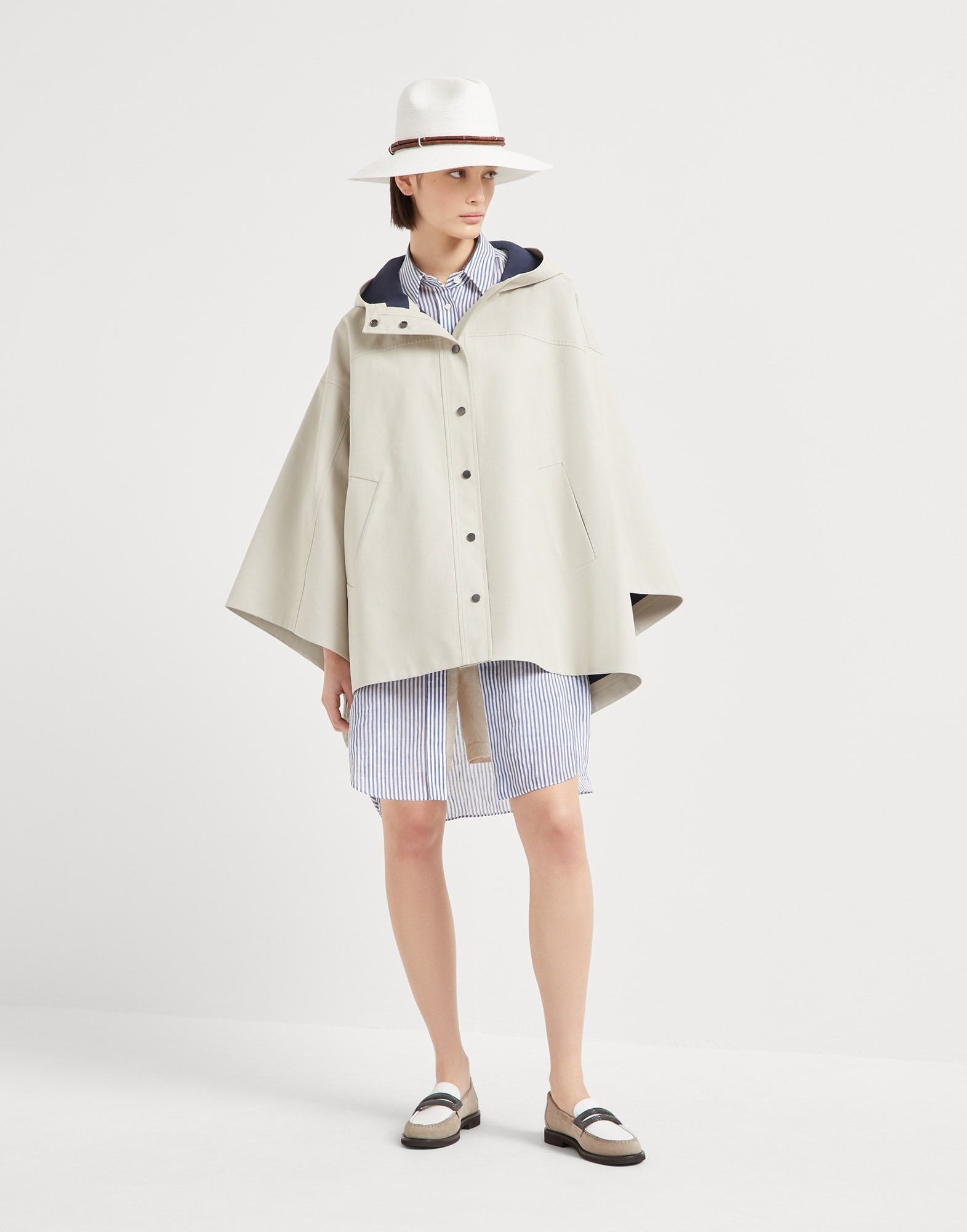 Brunello Cucinelli o1la1rc1a0326 Water-Resistant Bonded Jacket in Beige Size L / US 10 / IT 46 - 5 Thumbnail