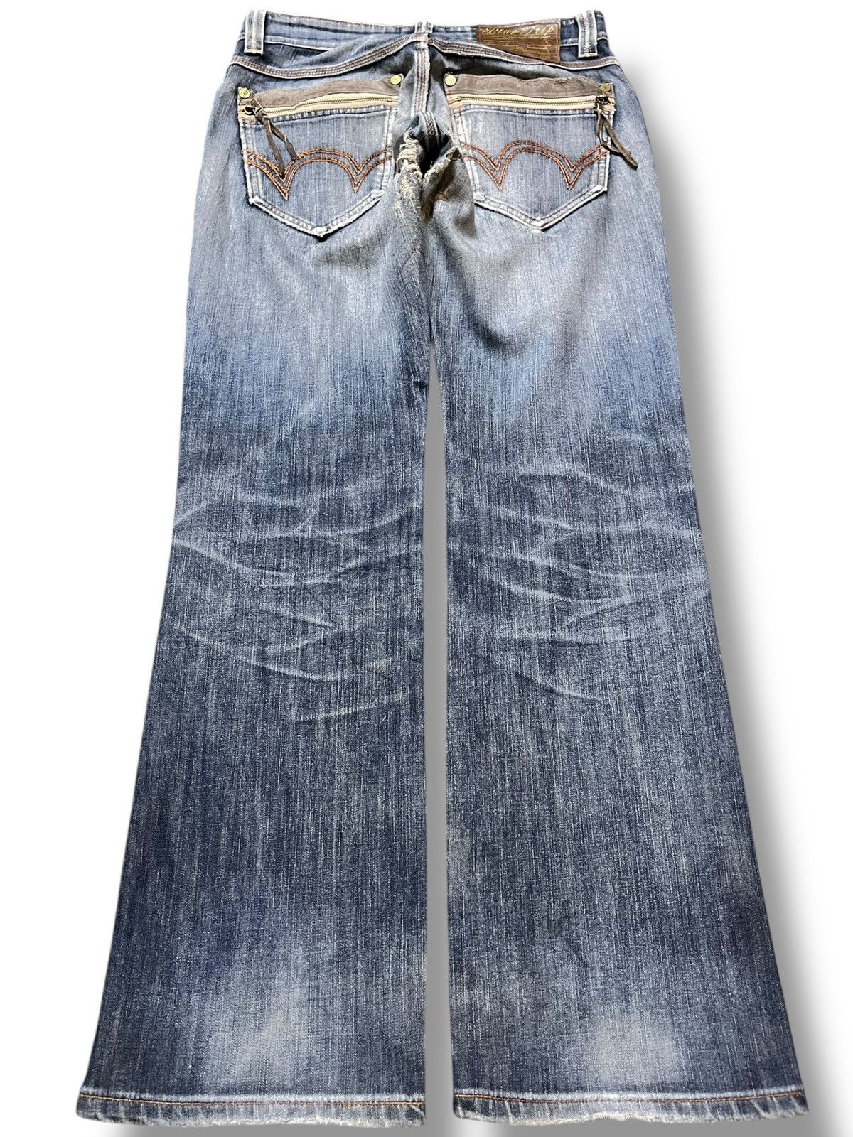 Edwin Vintage Edwin 503 Blue Trip Ripped Distressed Denim Size US 31 - 5 Thumbnail