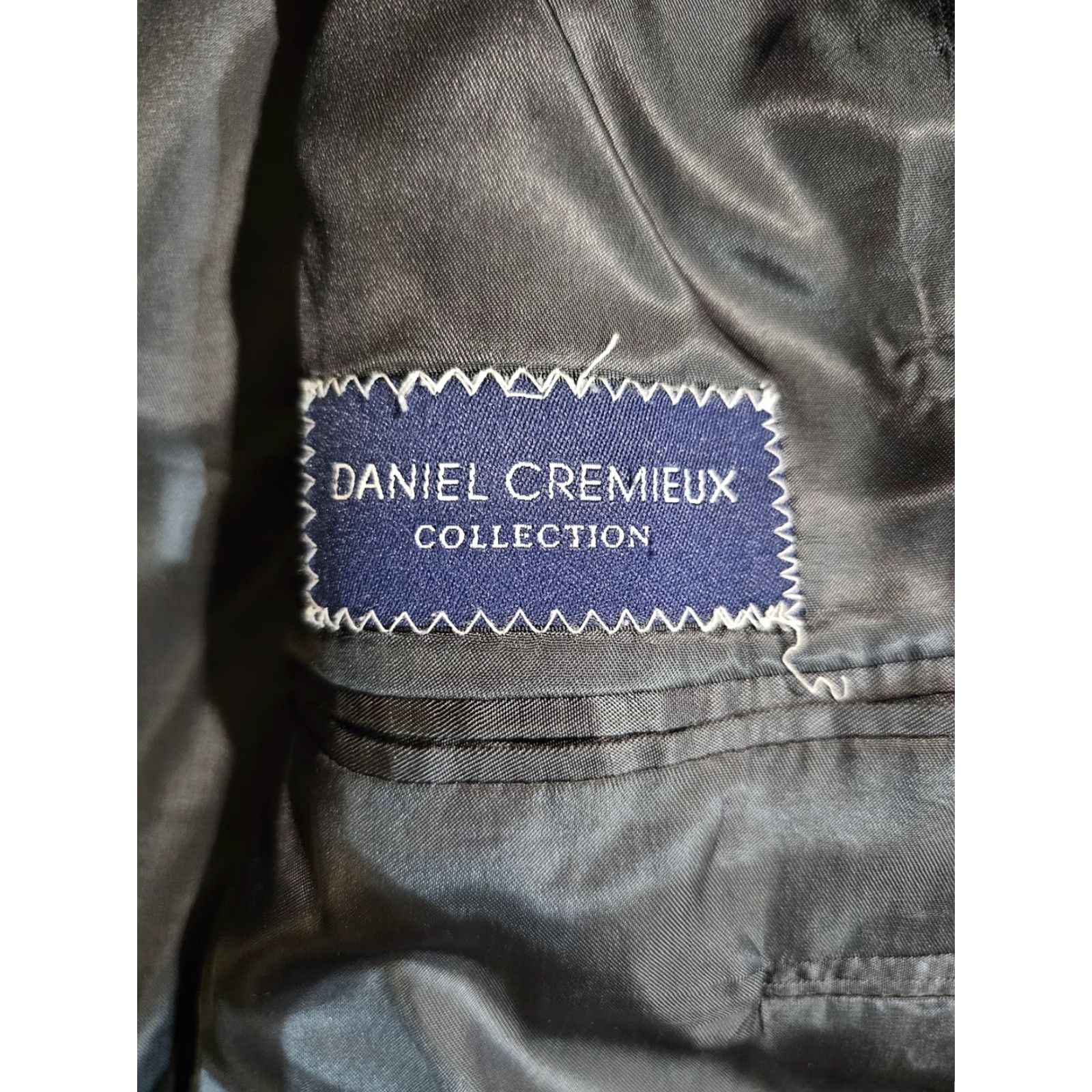 Cremieux Daniel Cremieux Blazer Suit Coat Mens 39R Black Wool Tweed 3-Button Front Notch Lapel Double-Vented Regular Fit Vintage No Size 40R - 7 Thumbnail