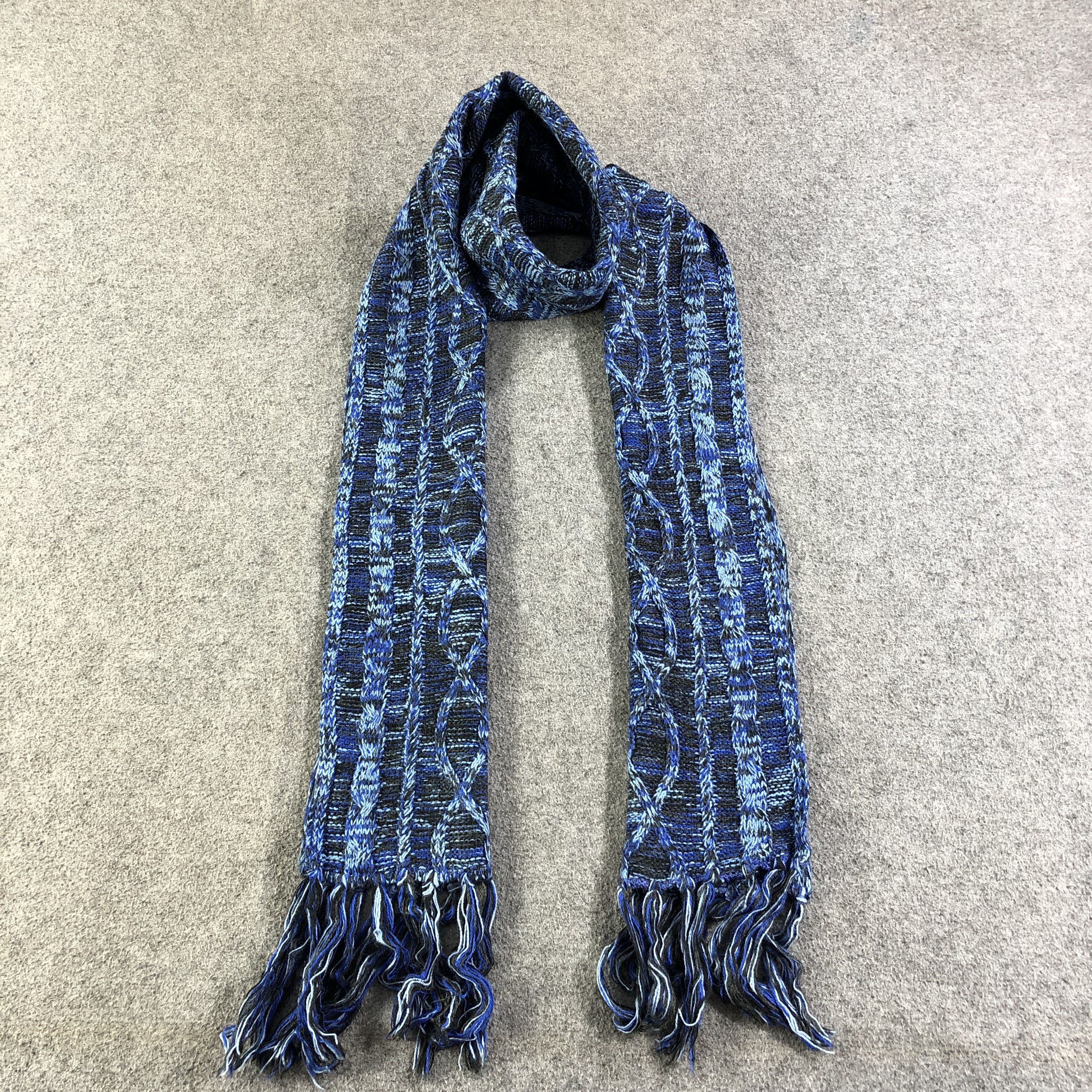 Stussy Stussy Cable Knit Blue Wool Scarf Muffler V1251 Size ONE SIZE - 2 Thumbnail