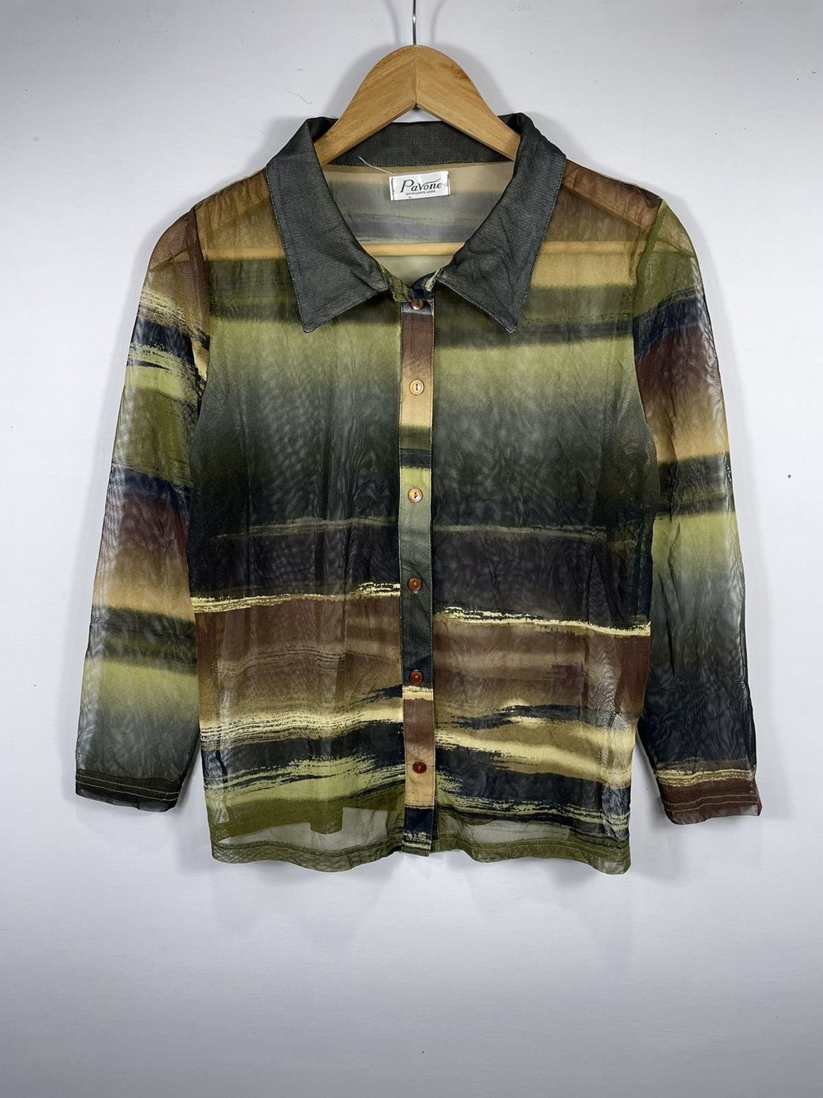 Pavone transparent shirt issey miyake style
