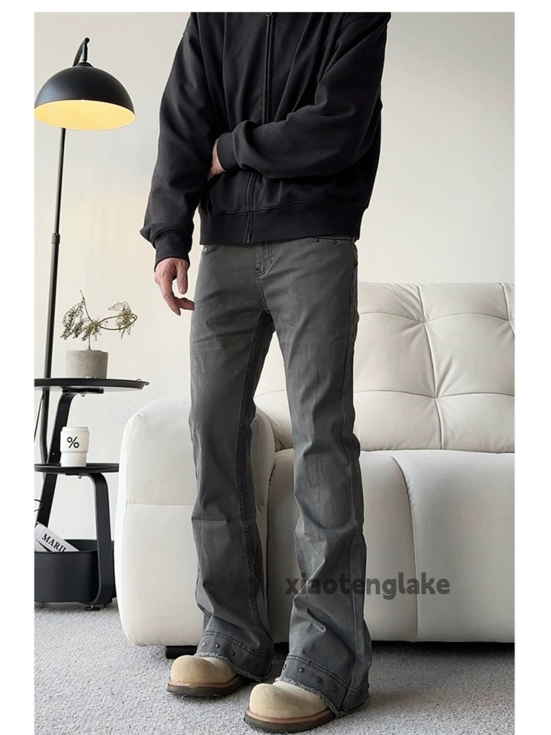 Designer × Japanese Brand × Vintage Utility rivet punk grunge bootcut flared yuppie jeans Size US 32 / EU 48 - 3 Thumbnail