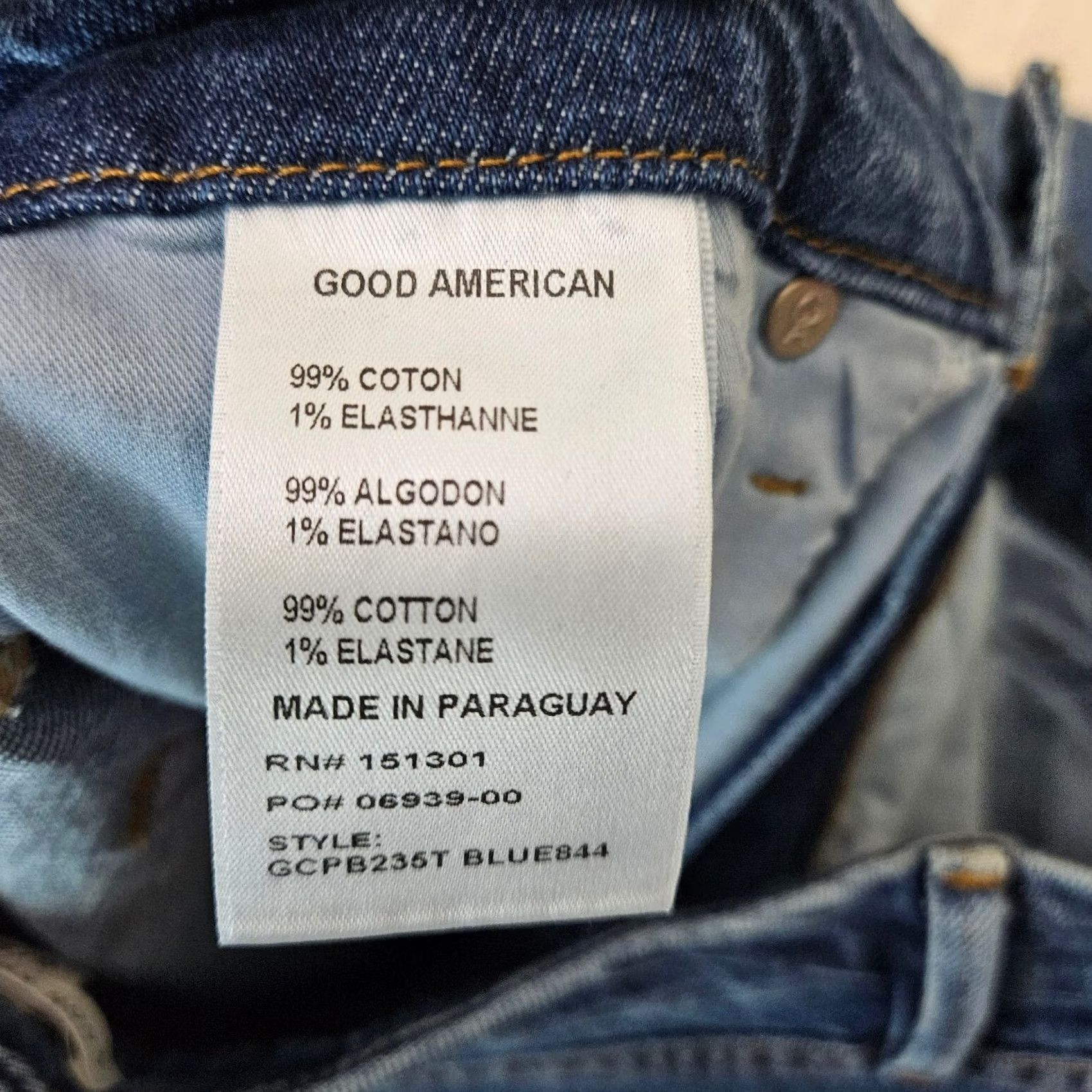 Good American Good American Jeans Women’s Classic Blue Cotton Denim 0/25 Pockets Casual Vintage No Size 25" / US 0 / IT 36 - 6 Thumbnail