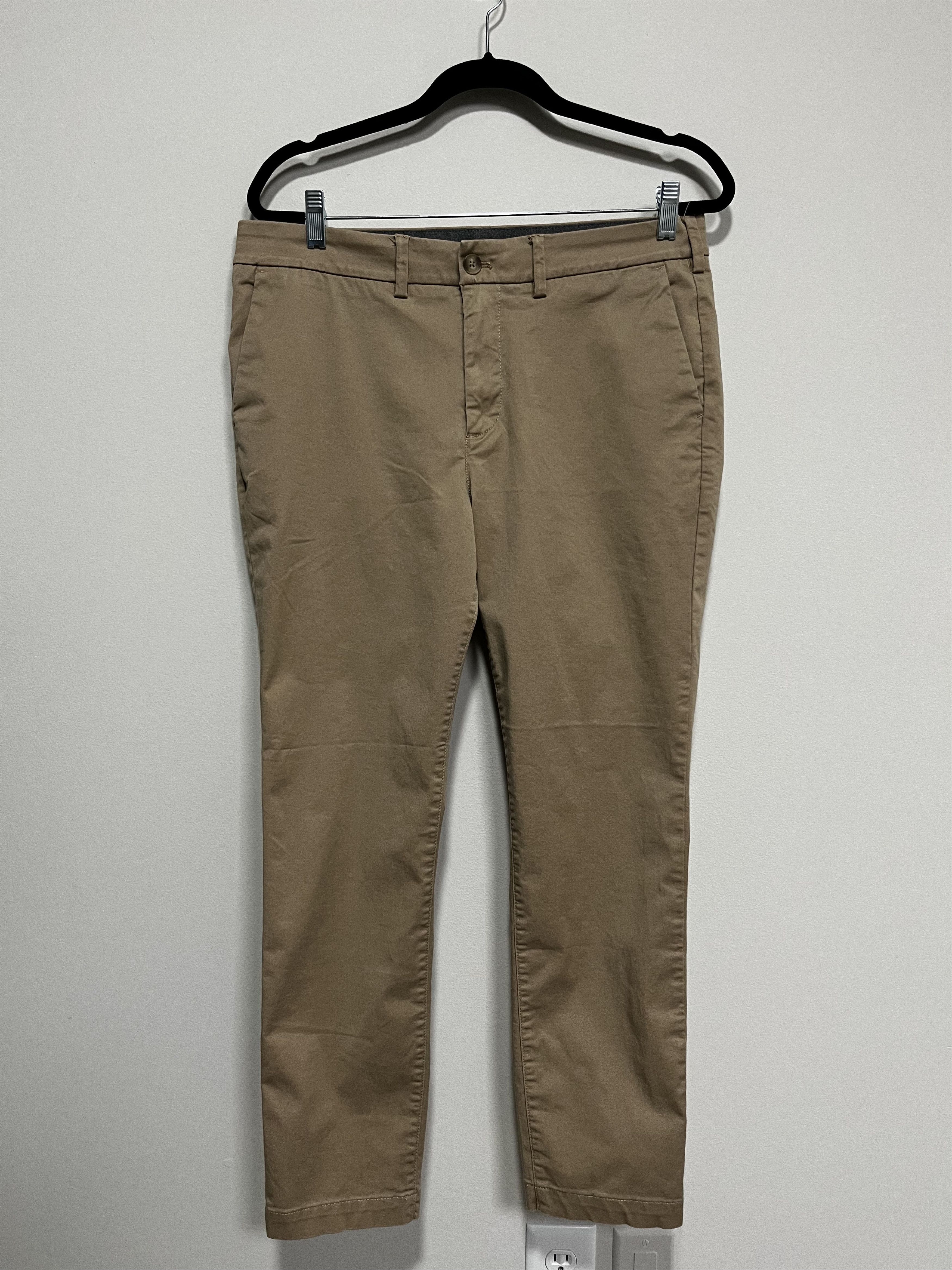 Express Express Hyper Stretch Skinny Chino Pants - Khaki (33x30) Size US 33 - 1 Thumbnail