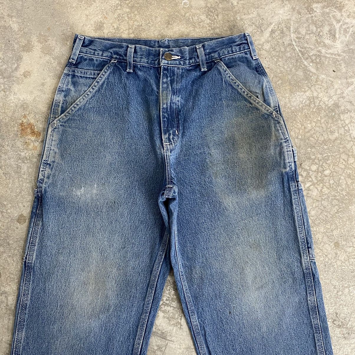 Carhartt Vintage Carhartt Faded Blue Carpenter Work Denim Jeans Size US 30 / EU 46 - 4 Thumbnail