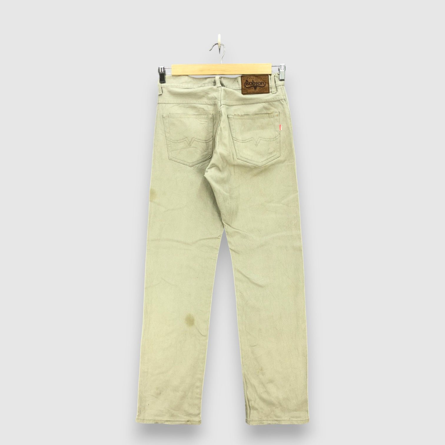 Japanese Brand Vintage Bobson Dirty Wash Jeans Beige Rusty Denim Pants Size US 30 / EU 46 - 2 Thumbnail
