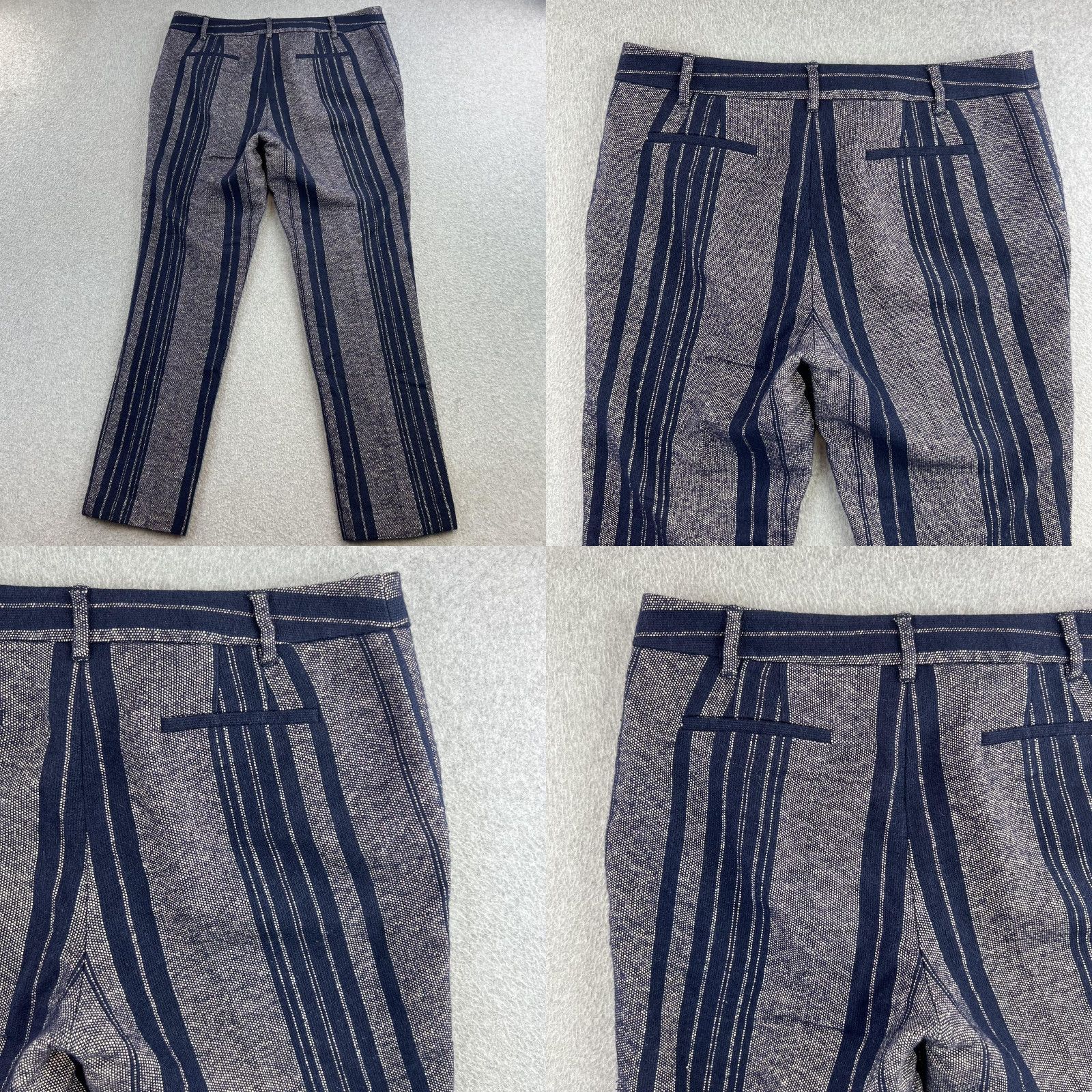 Tory Burch Tory Burch Pants Womens 8 Navy Blue Striped Tailored Trouser Dressy Work Pants Size 30" / US 8 / IT 44 - 9 Thumbnail