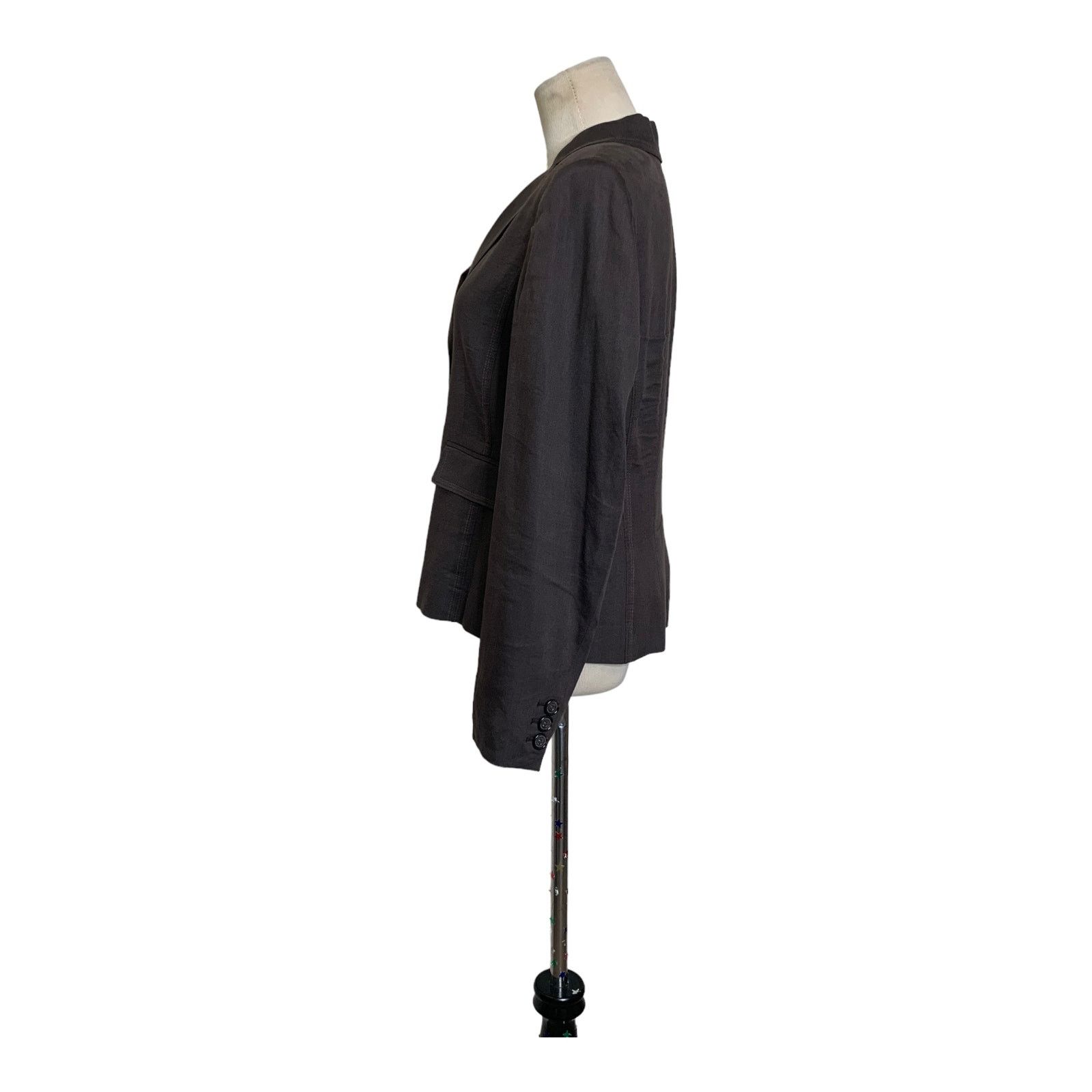 Alfani Alfani brown stitched lapel detail casual blazer size 8P Size M / US 6-8 / IT 42-44 - 7 Thumbnail