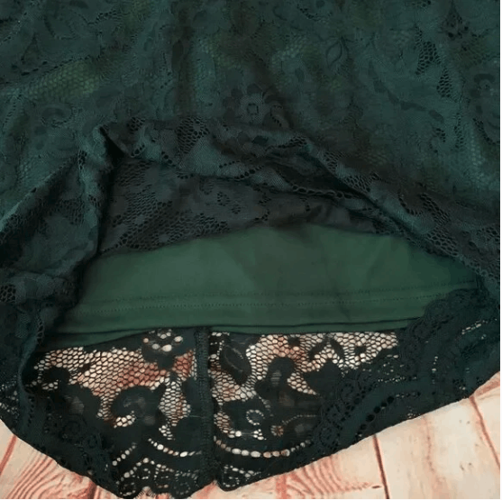 Shein Hunter Green Lace Bodycon Dress Size M / US 6-8 / IT 42-44 - 7 Thumbnail