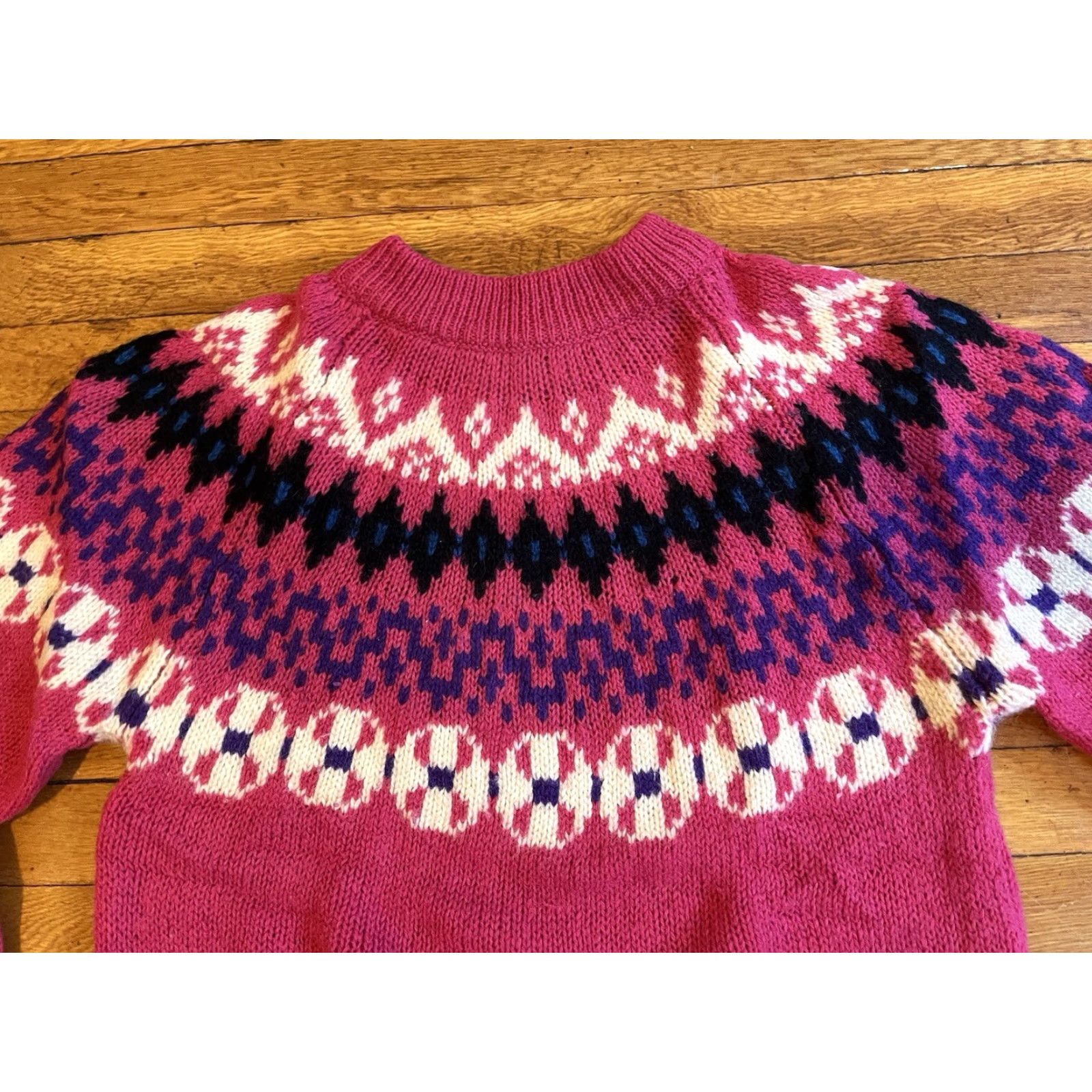 Eastern Mountain Sports VINTAGE EMS SWEATER Women’s Large Pink Purple 90s EASTERN MOUNTAIN SPORTS Crew Neck Knit Pullover Wool Blend Nylon Geometric Logo items Size L / US 10 / IT 46 - 3 Thumbnail