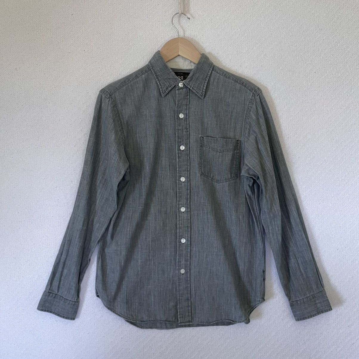 Ralph Lauren RRL Double RL Chambray Grey Cotton Workshirt Button Down Size US S / EU 44-46 / 1 - 3 Thumbnail