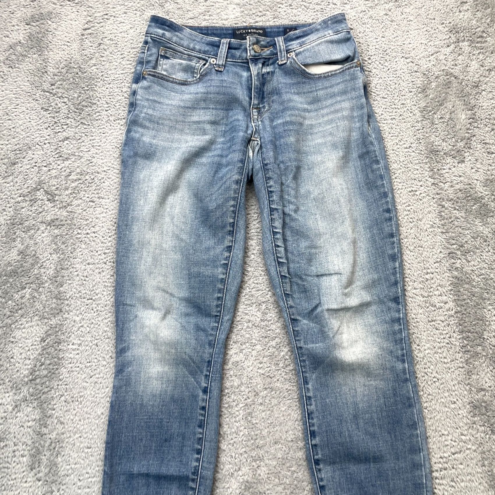 Lucky Brand Lucky Brand Jeans Womens 2x26R Blue Lolita Skinny Leg Whiskered Denim Low Rise Jeans Women 5-Pocket Denim Cotton Spandex Viscose Zip Button Size 26" / US 2 / IT 38 - 6 Thumbnail