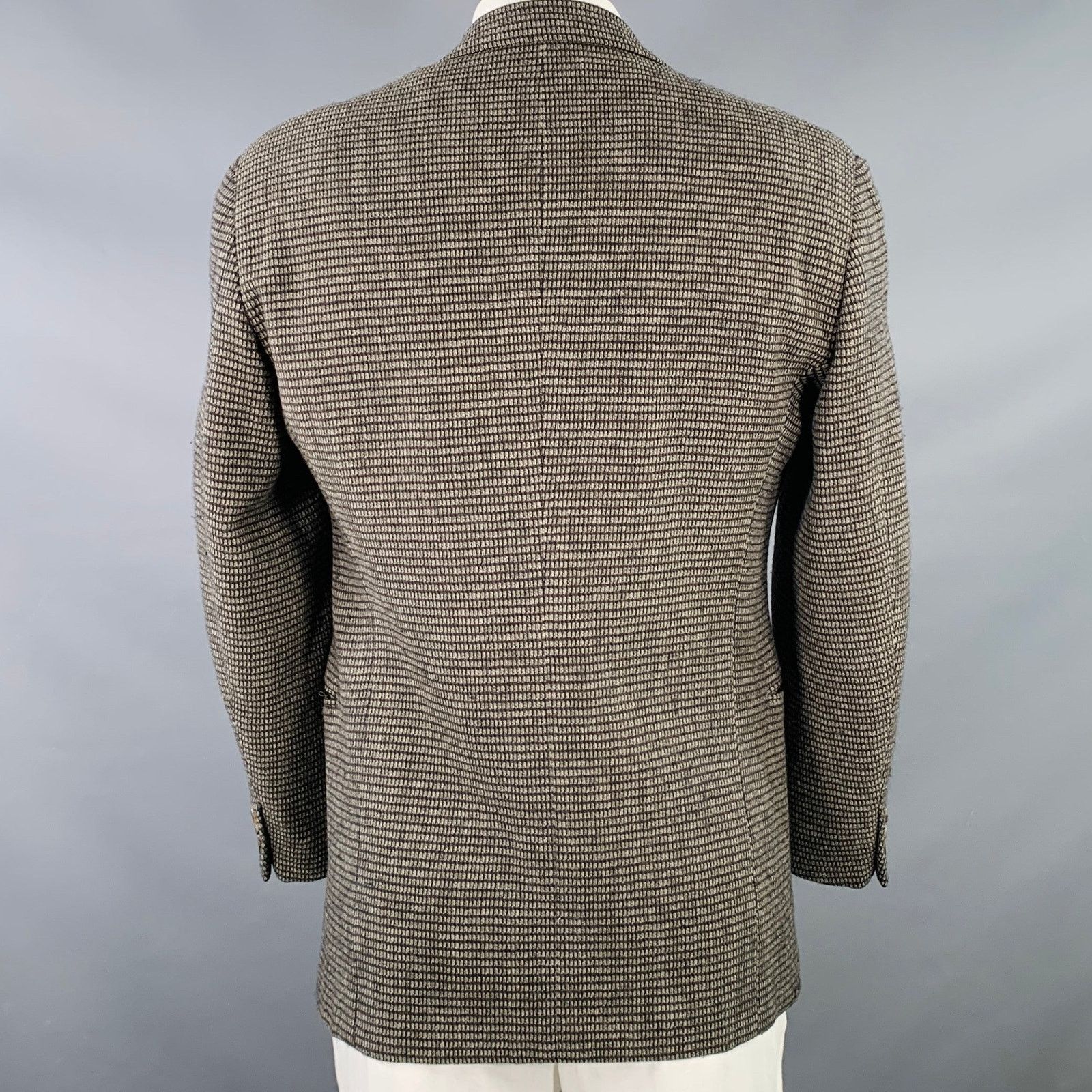 Other Grey Beige Checkered Wool Single Breasted Sport Coat Size 42R - 4 Thumbnail