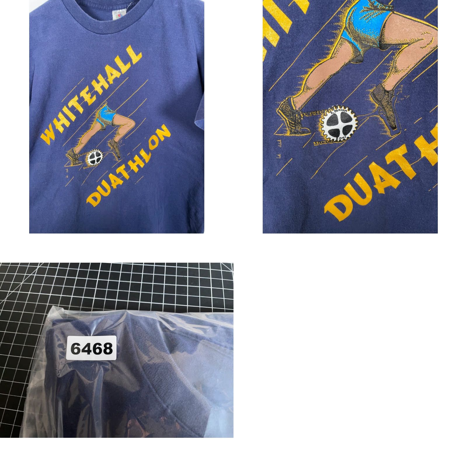 Fruit Of The Loom VINTAGE Michigan Whitehall Duathlon T-Shirt Adult Large Blue 90s Retro Sports Fruit of the Loom Mens XL Tag Single Stitch Size US L / EU 52-54 / 3 - 8 Thumbnail